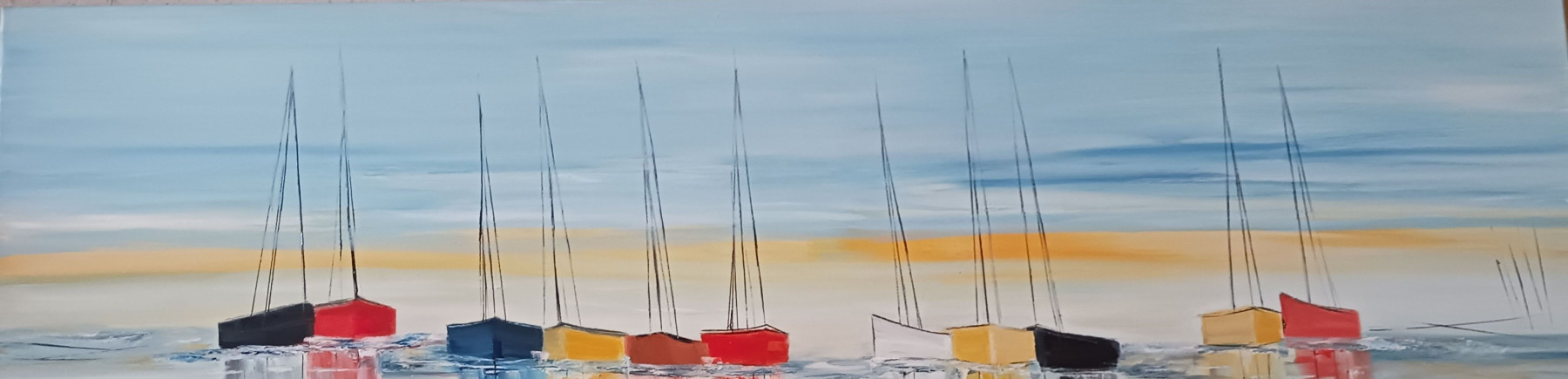 Lydie Massou, Les horizons décalés, peinture - Galerie de vente et d’achat d’art contemporain en ligne Artalistic