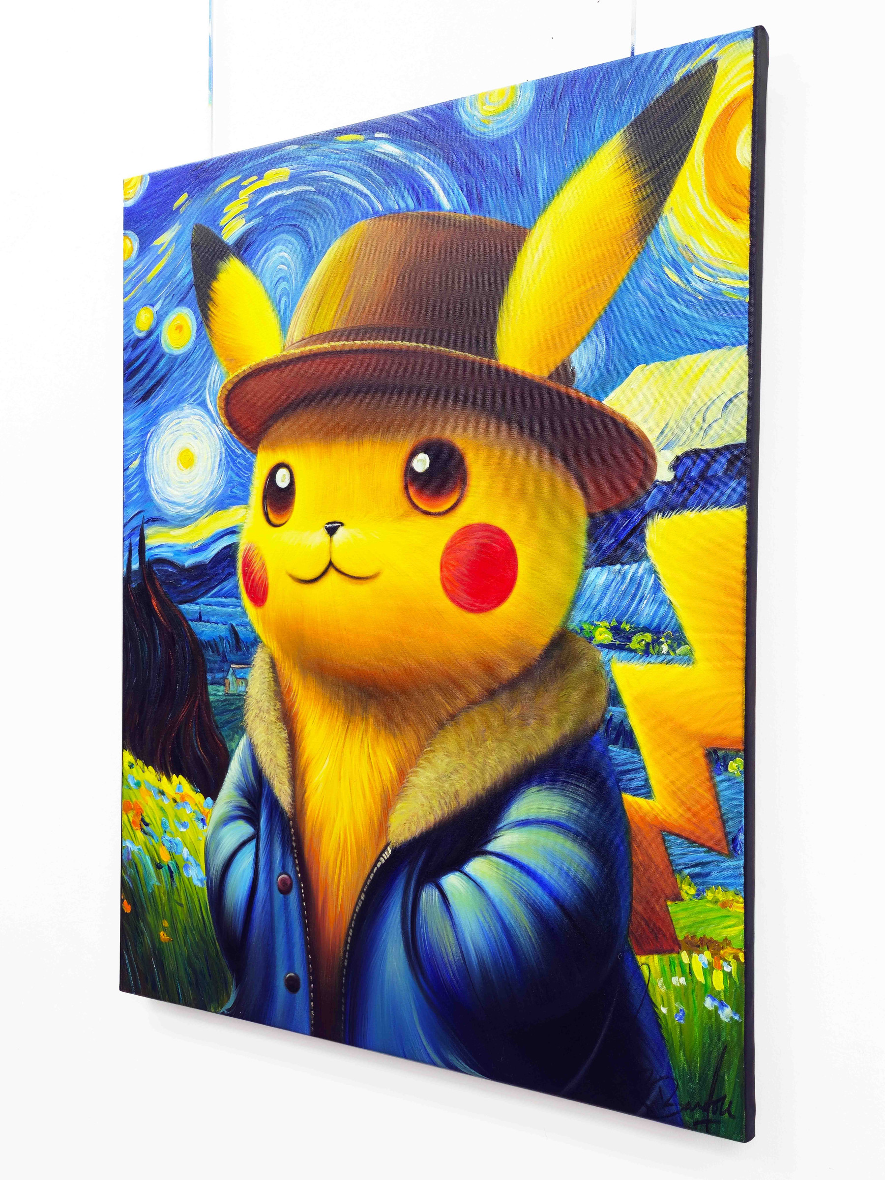 Vincent Bardou, Pikachu Van Gogh, peinture - Galerie de vente et d’achat d’art contemporain en ligne Artalistic