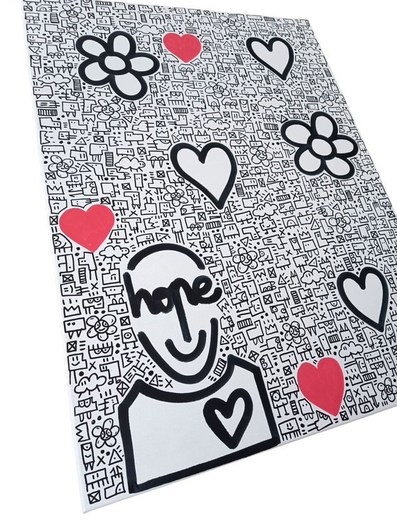 Mr Hope et son monde Love, Mr Hope, peinture - Galerie de vente et d’achat d’art contemporain en ligne Artalistic