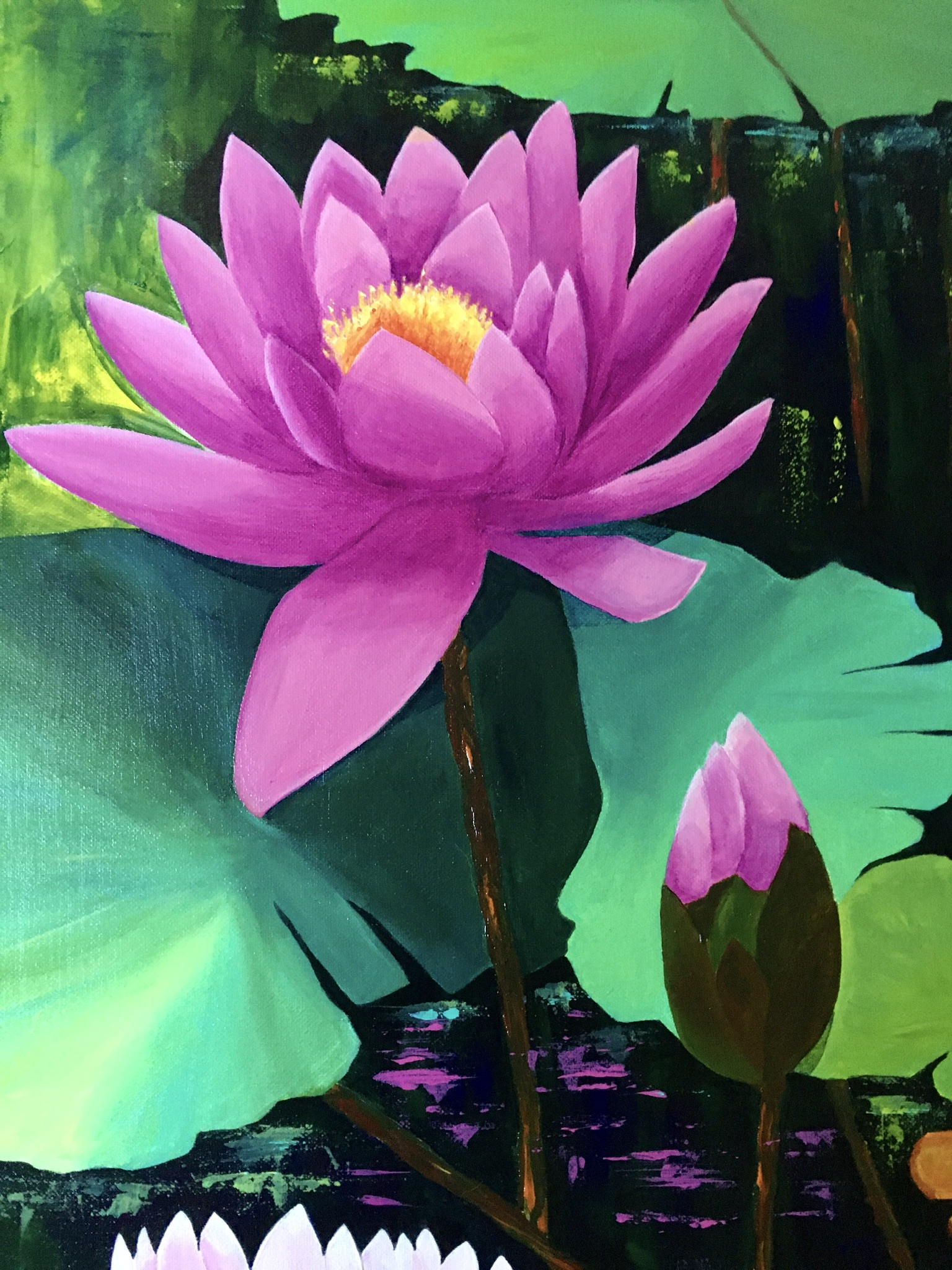 Françoise Augustine, Nénuphars, peinture - Galerie de vente et d’achat d’art contemporain en ligne Artalistic