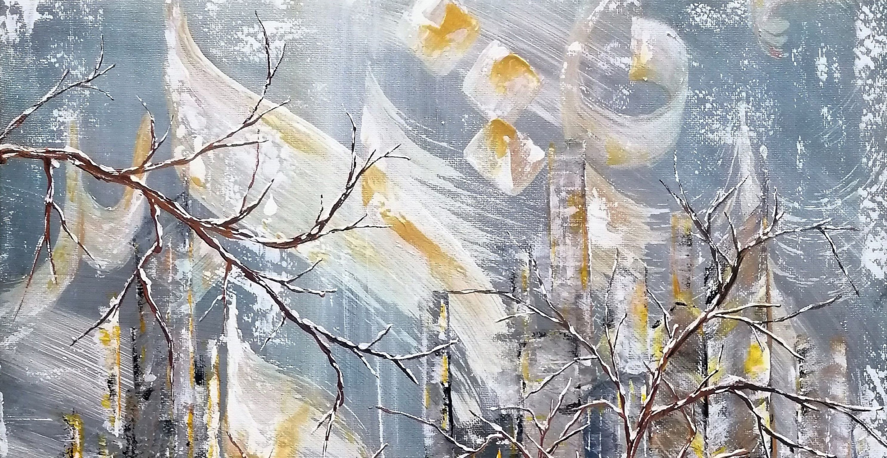 Anne Robin, arabesques sous la neige, peinture - Galerie de vente et d’achat d’art contemporain en ligne Artalistic
