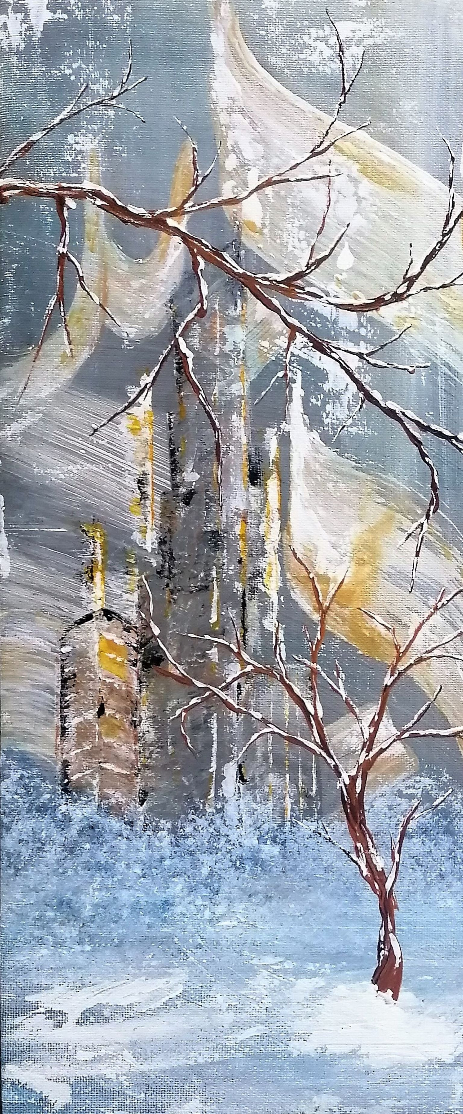 Anne Robin, arabesques sous la neige, peinture - Galerie de vente et d’achat d’art contemporain en ligne Artalistic