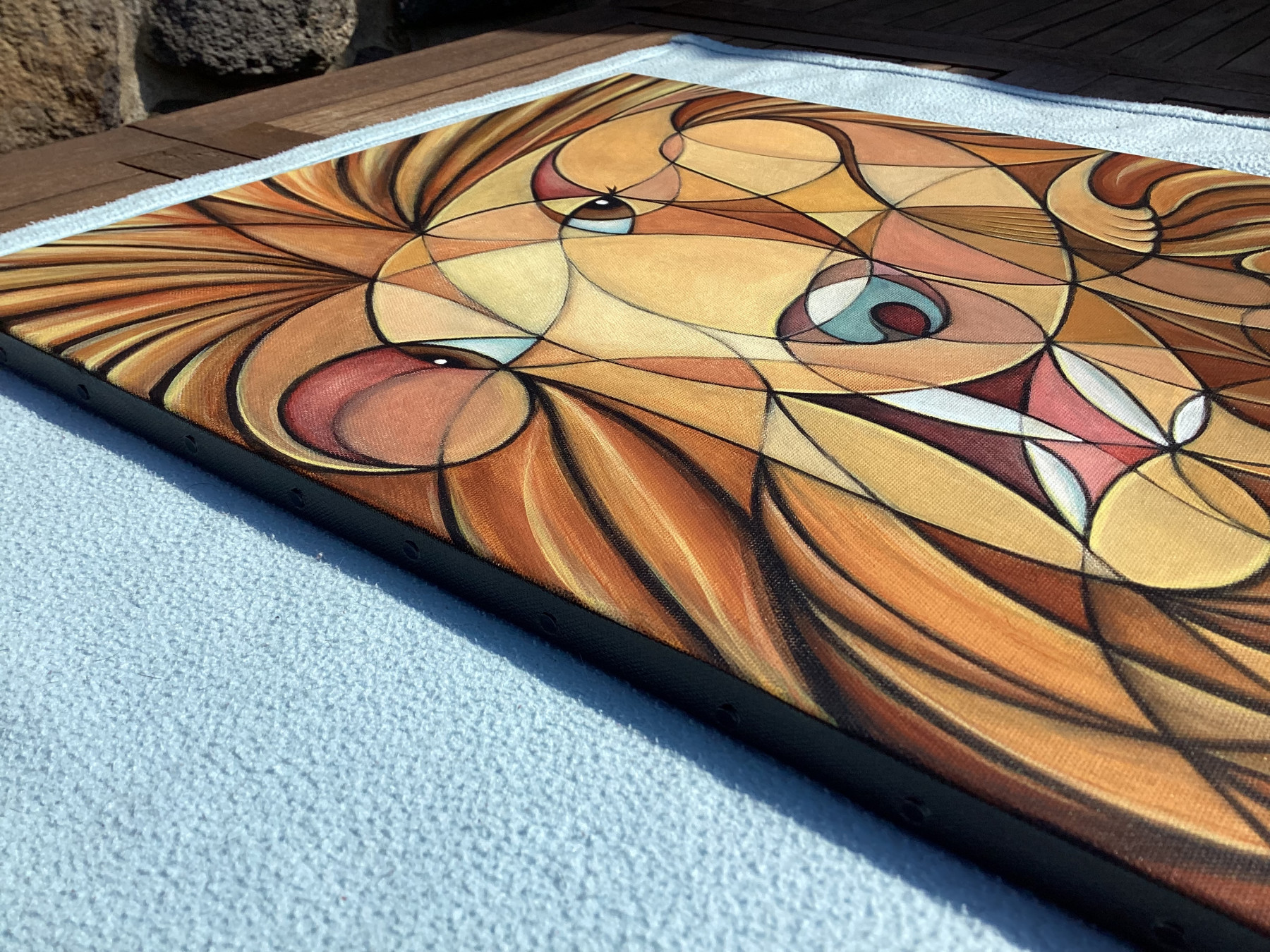 Annemarie Laffont, Lion abstrait, peinture - Galerie de vente et d’achat d’art contemporain en ligne Artalistic
