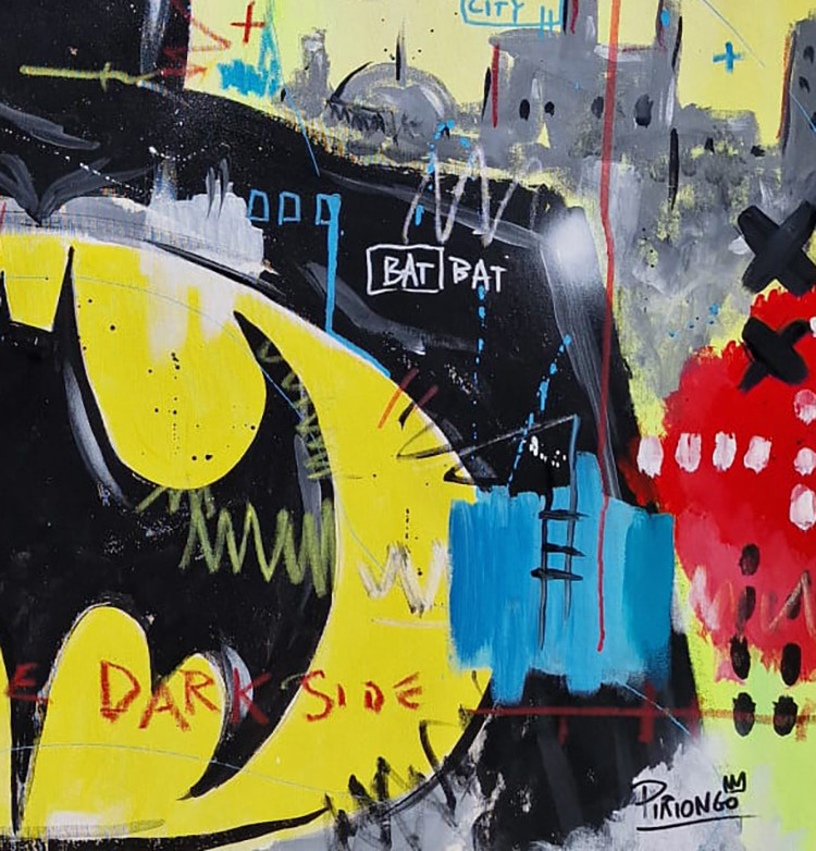 Piriongo, Black hero, peinture - Galerie de vente et d’achat d’art contemporain en ligne Artalistic