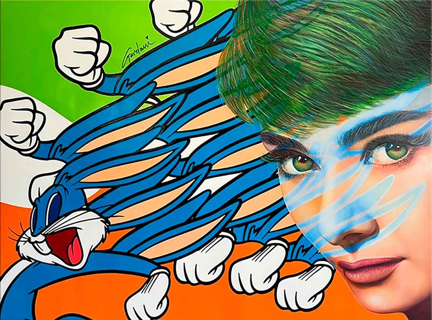 Gardani, Chasing Audrey Hepburn, peinture - Galerie de vente et d’achat d’art contemporain en ligne Artalistic