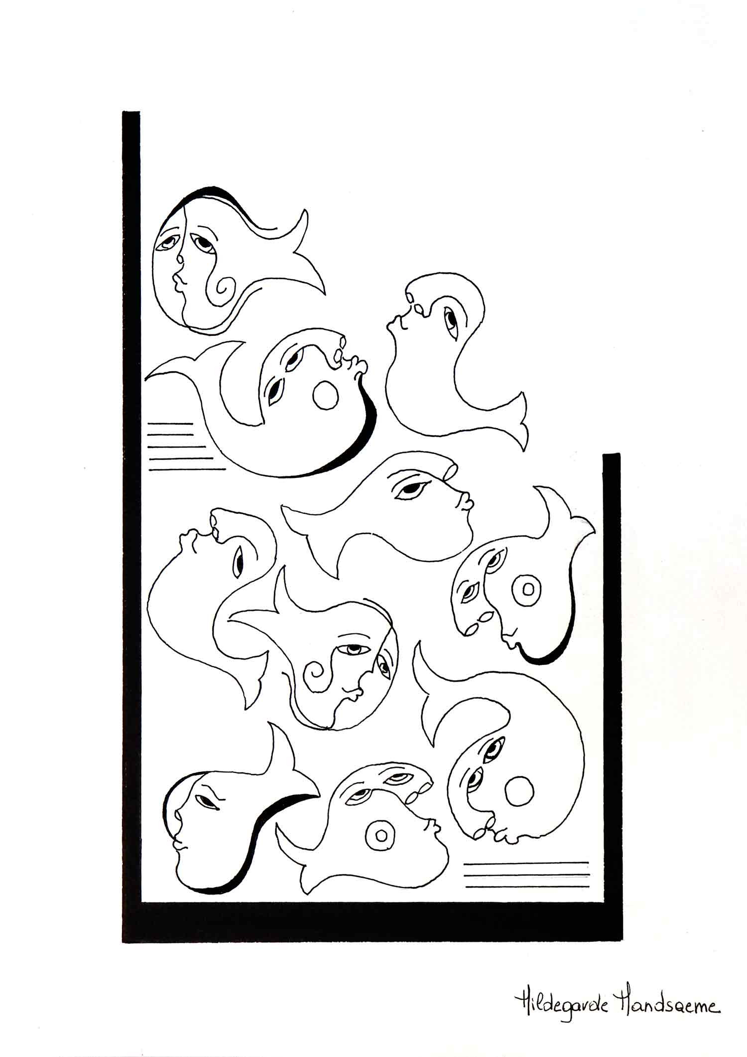 Hildegarde Handsaeme, Aquatic Symphony, drawing - Artalistic online contemporary art buying and selling gallery
