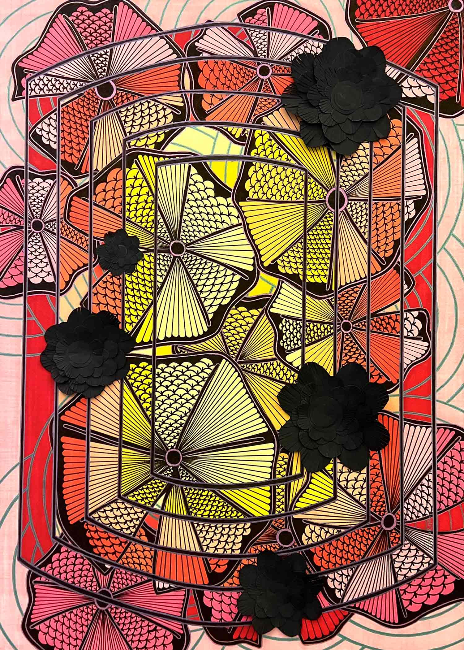 Honorine, Bain aux nénuphars, dessin - Galerie de vente et d’achat d’art contemporain en ligne Artalistic
