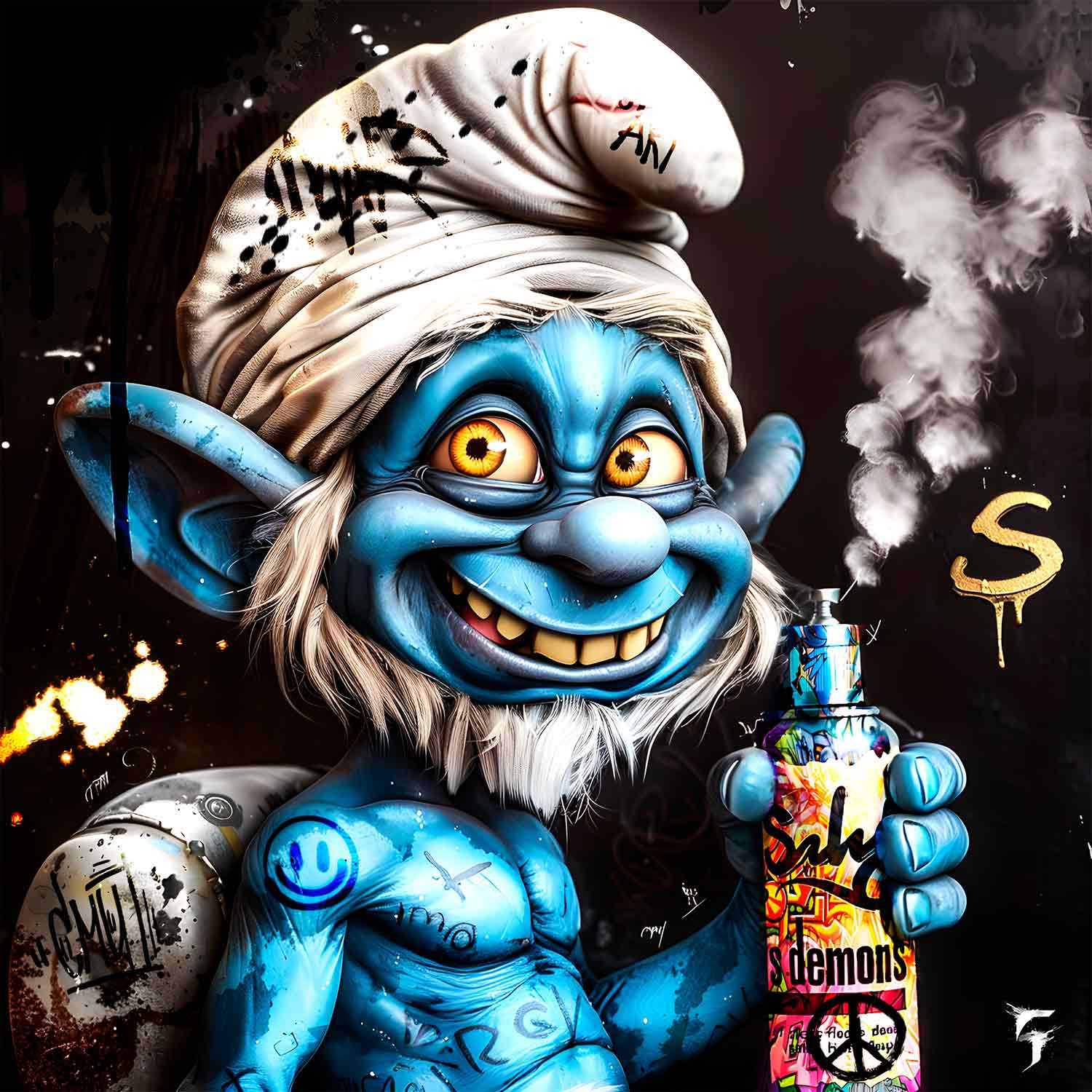 Chroma, Schtroumpf Street Art, edition - Galerie de vente et d’achat d’art contemporain en ligne Artalistic