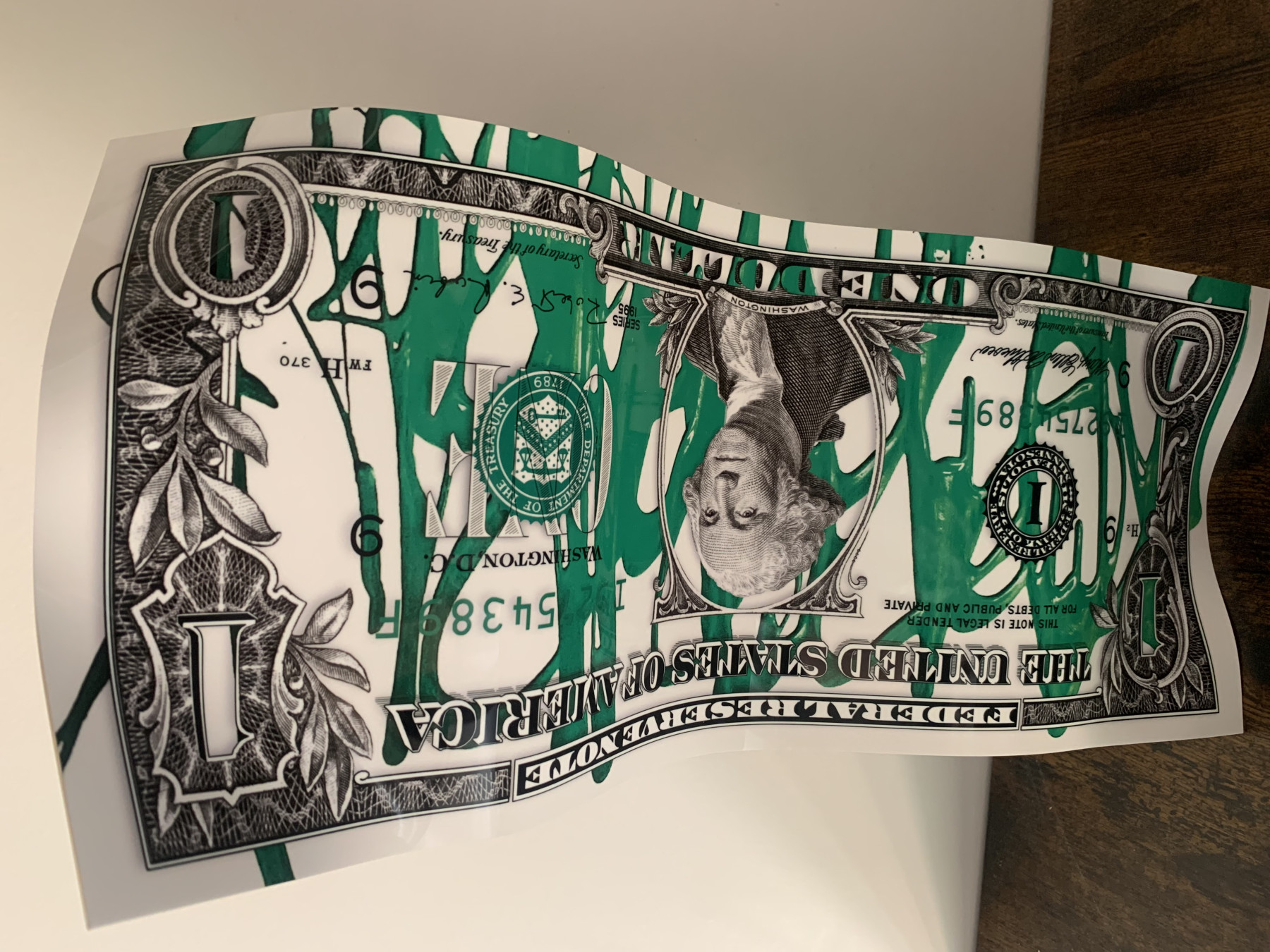 Karl Lagasse, One dollar flow green, sculpture - Galerie de vente et d’achat d’art contemporain en ligne Artalistic