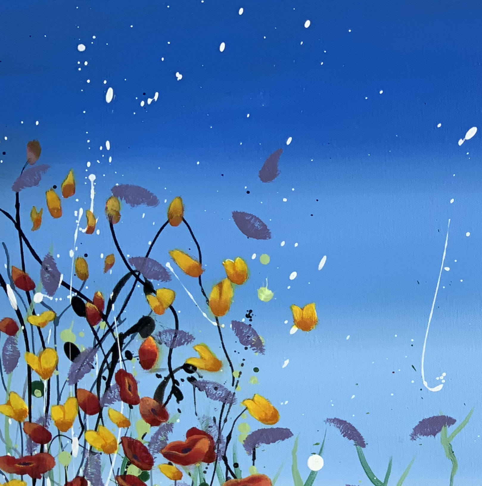 Claude Conte, Symphonie de fleurs, peinture - Galerie de vente et d’achat d’art contemporain en ligne Artalistic