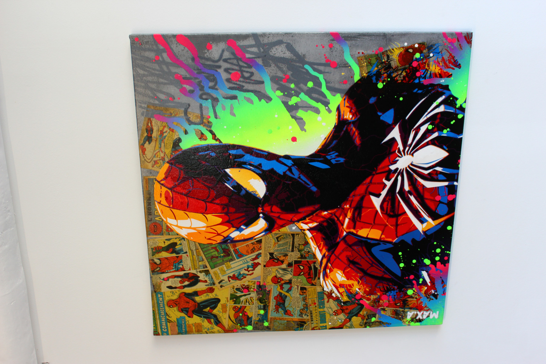 Max Andriot, Spiderman, peinture - Galerie de vente et d’achat d’art contemporain en ligne Artalistic
