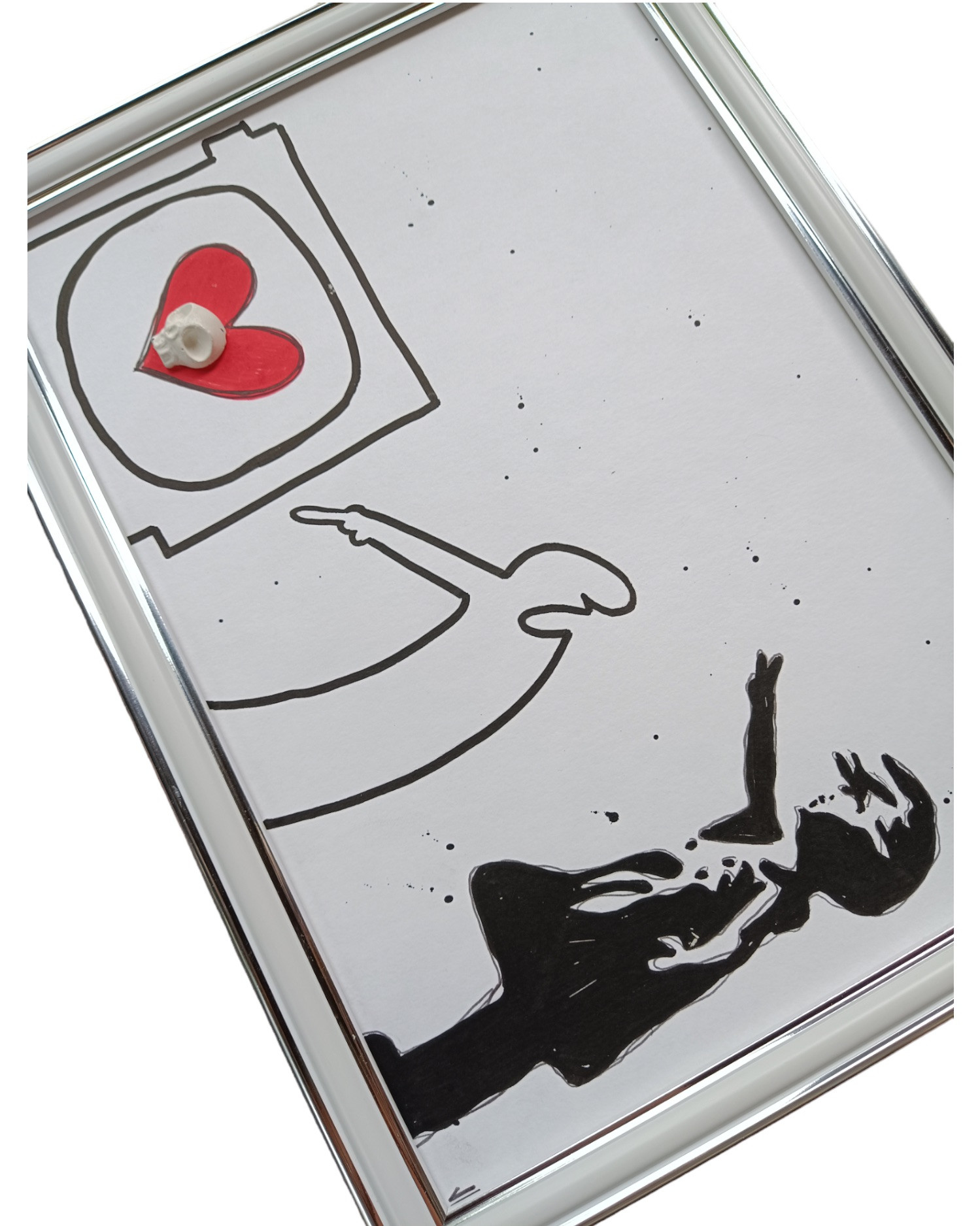 VL, Lineas and Banksy girl, dessin - Galerie de vente et d’achat d’art contemporain en ligne Artalistic