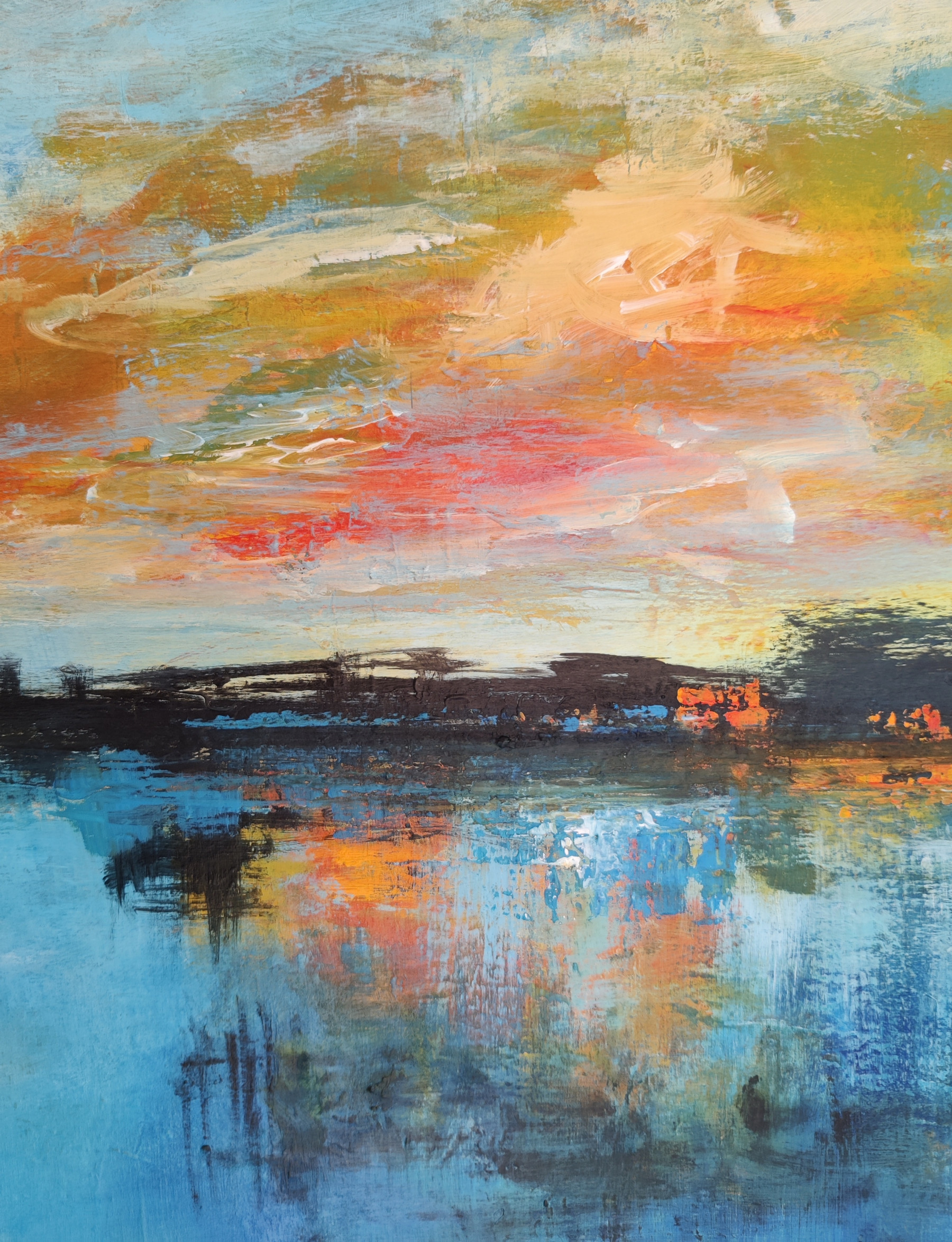 Marie-Line Robert, Le lac des couleurs, peinture - Galerie de vente et d’achat d’art contemporain en ligne Artalistic