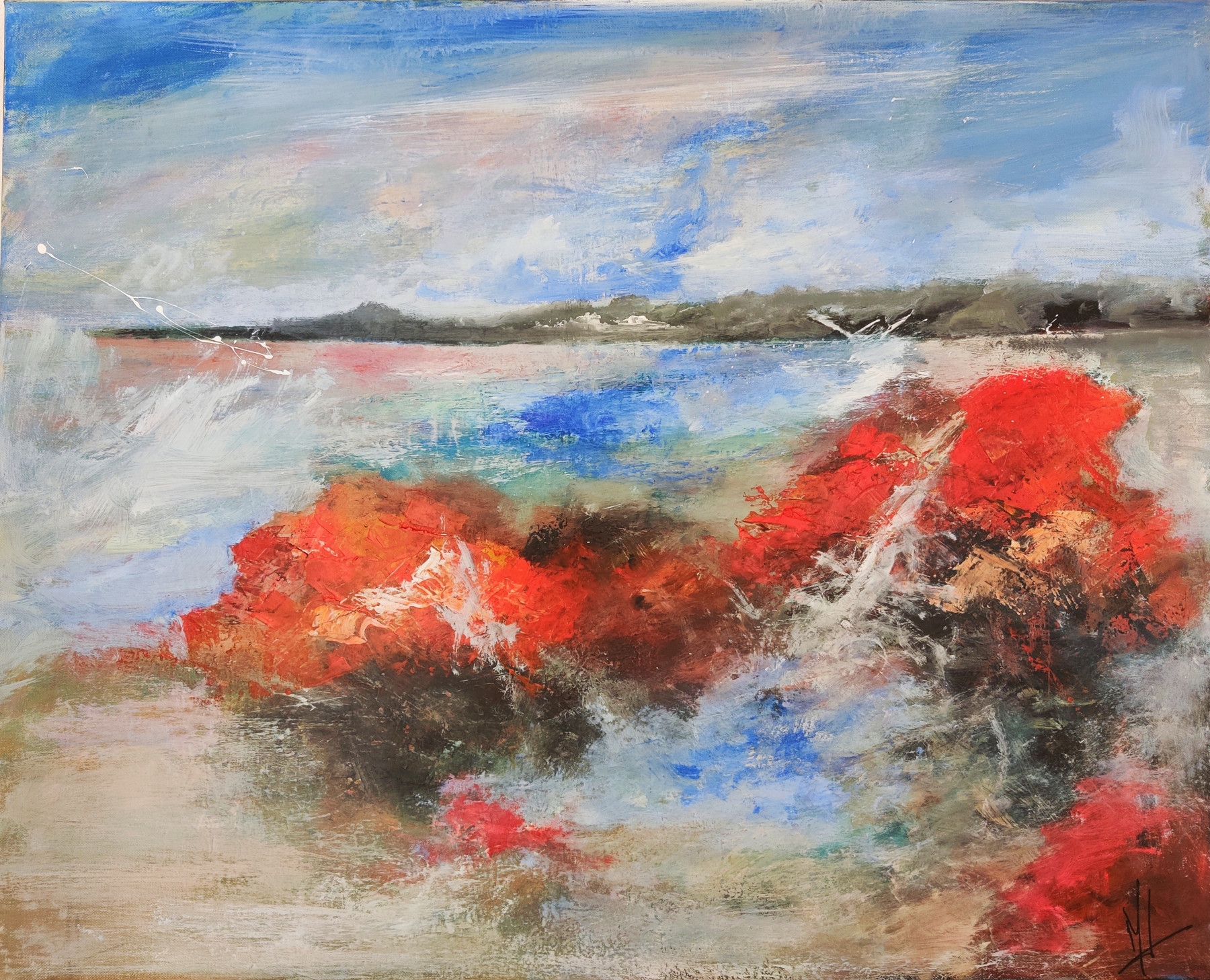 Marie-Line Robert, Roches rouges, peinture - Galerie de vente et d’achat d’art contemporain en ligne Artalistic