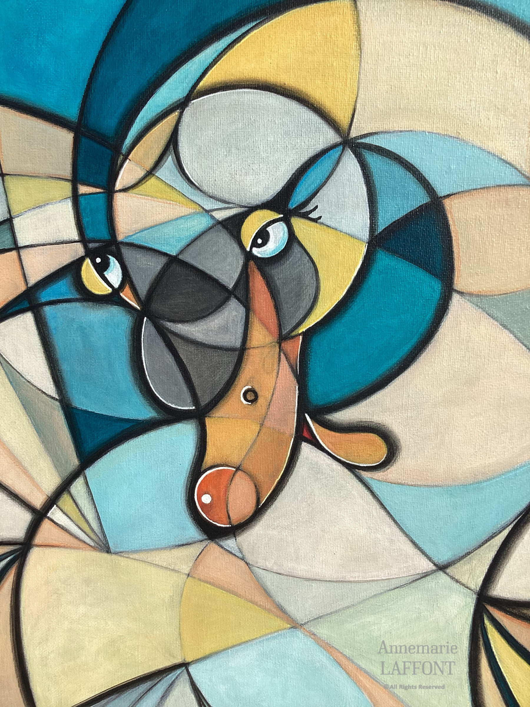 Annemarie Laffont, Le cygne abstrait, peinture - Galerie de vente et d’achat d’art contemporain en ligne Artalistic
