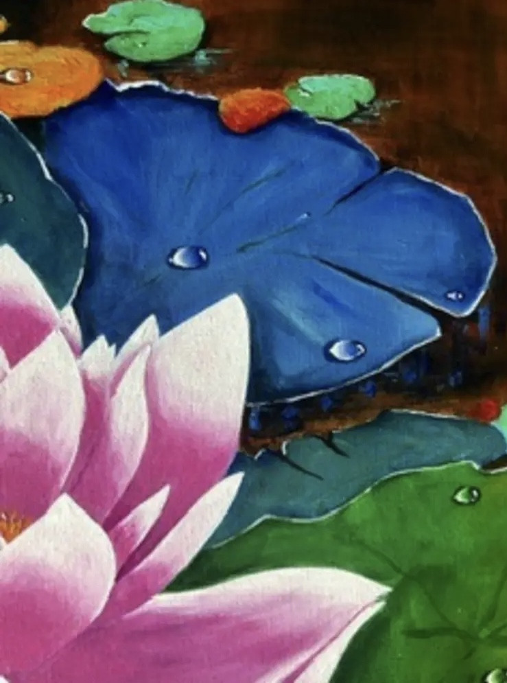 Françoise Augustine, Lis d'eau, peinture - Galerie de vente et d’achat d’art contemporain en ligne Artalistic