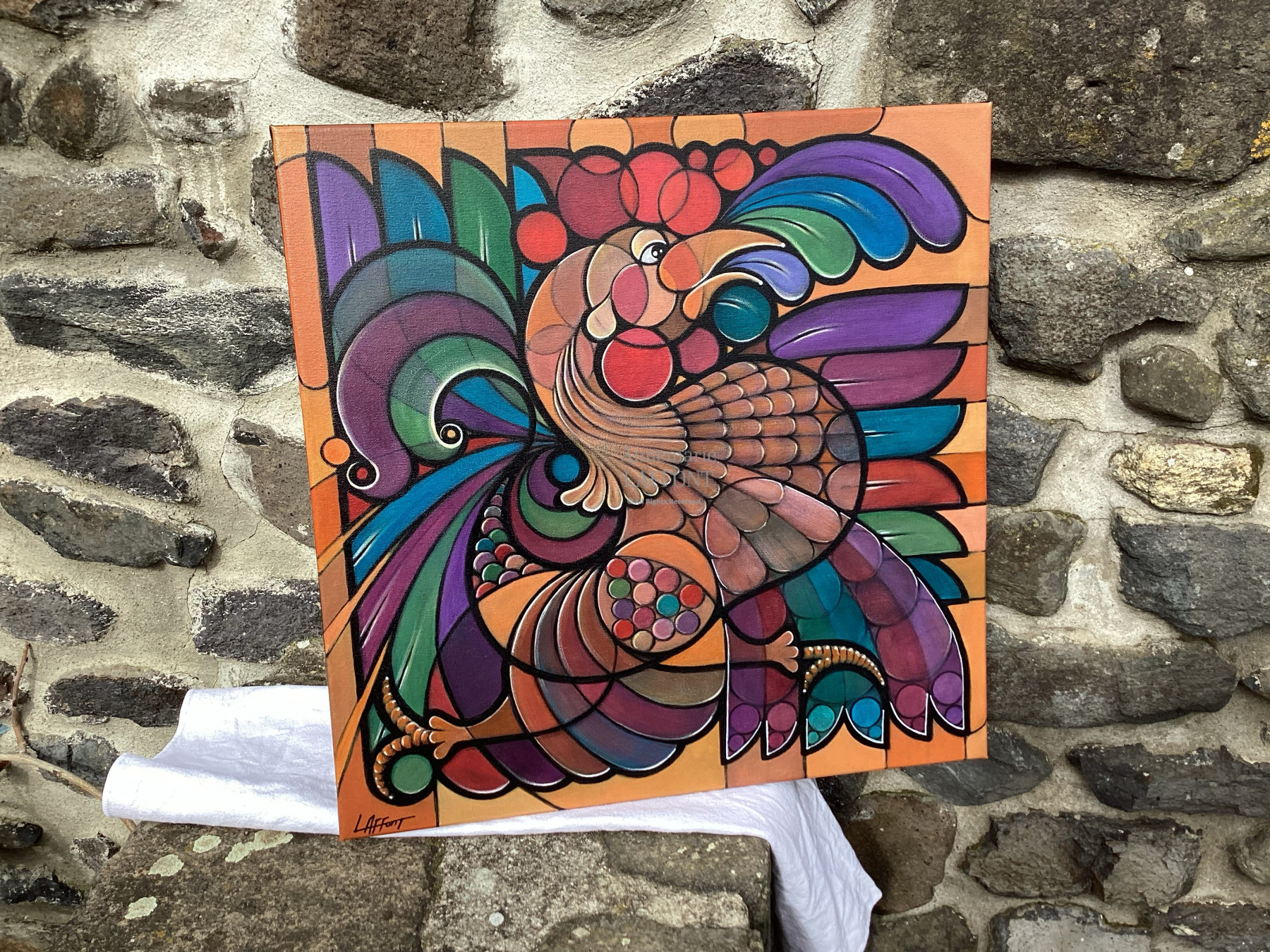 Annemarie Laffont, Cocorico, peinture - Galerie de vente et d’achat d’art contemporain en ligne Artalistic
