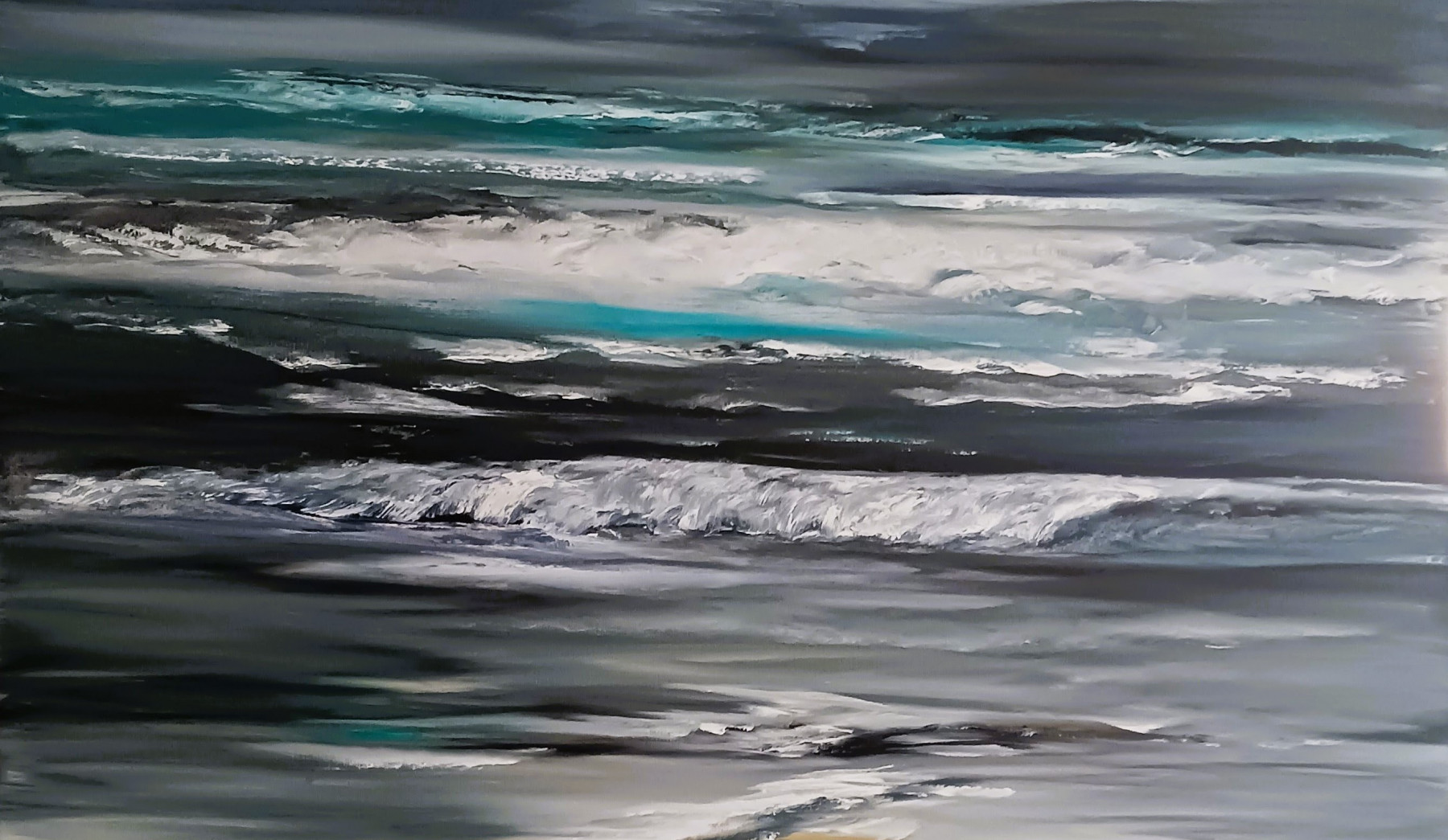 Lydie Massou, La nuit et l'océan, peinture - Galerie de vente et d’achat d’art contemporain en ligne Artalistic