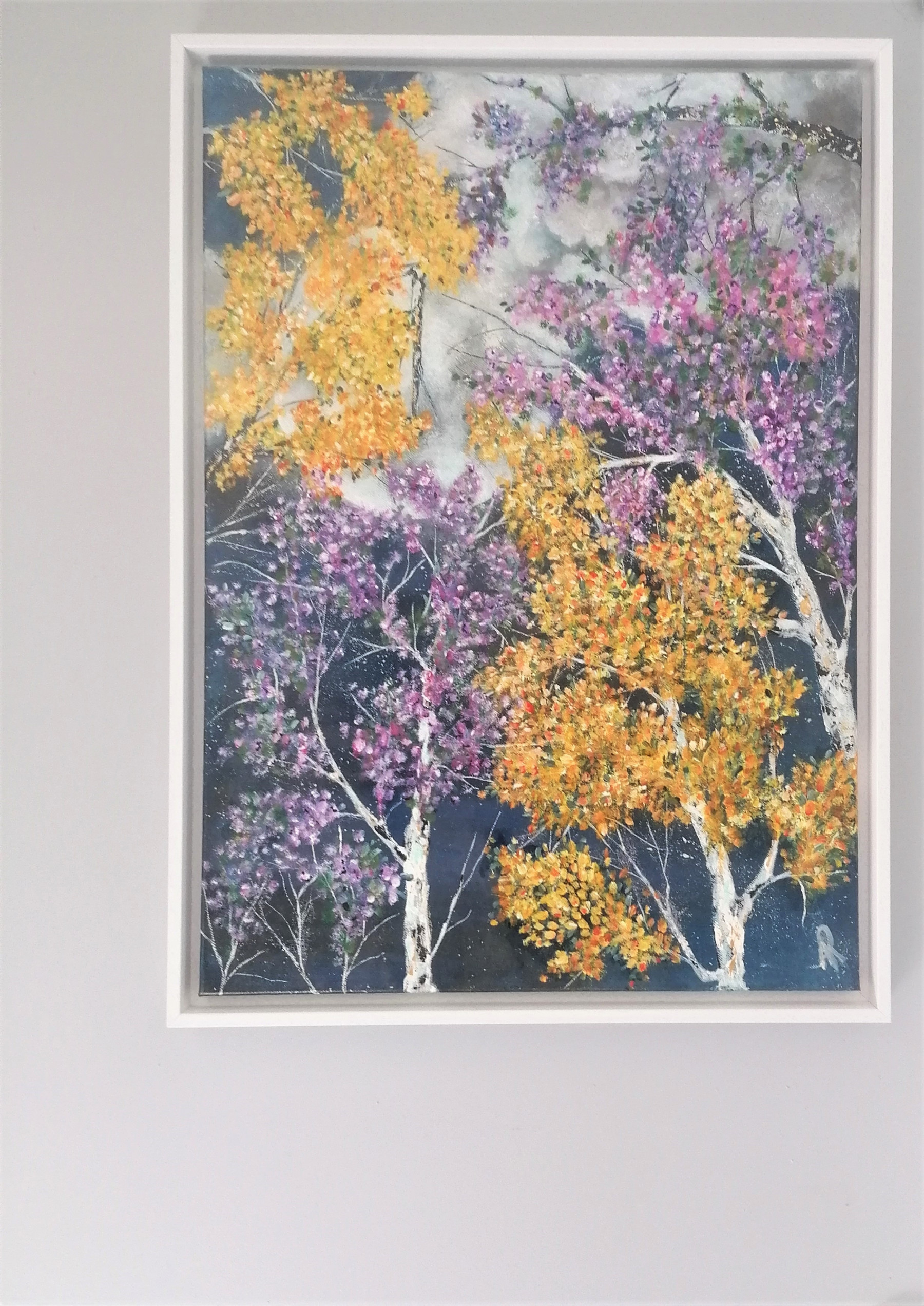 Anne Robin, lune fleurie, peinture - Galerie de vente et d’achat d’art contemporain en ligne Artalistic