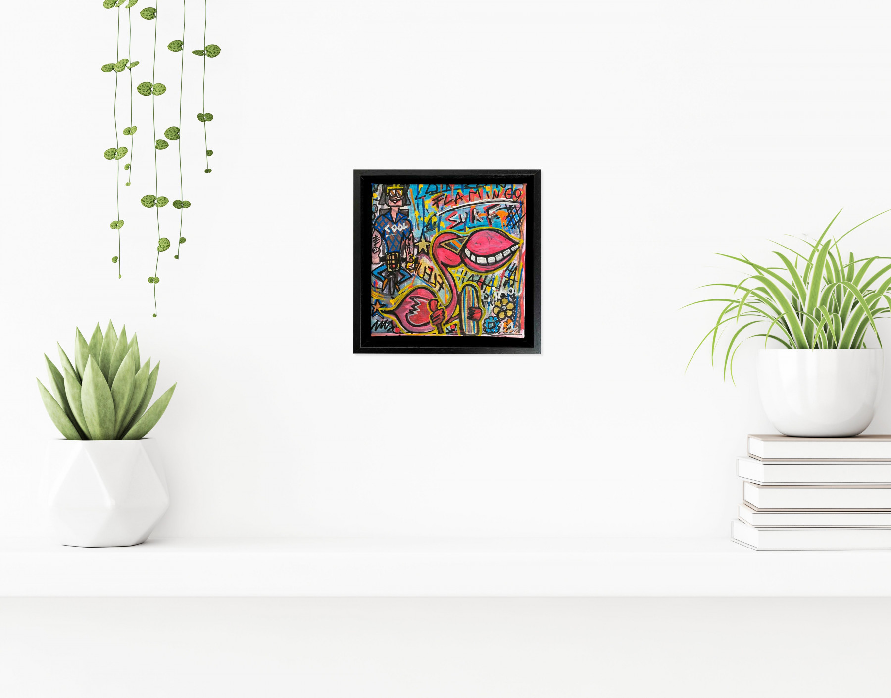 Seb Paul Michel, Vive les flamants roses, peinture - Galerie de vente et d’achat d’art contemporain en ligne Artalistic