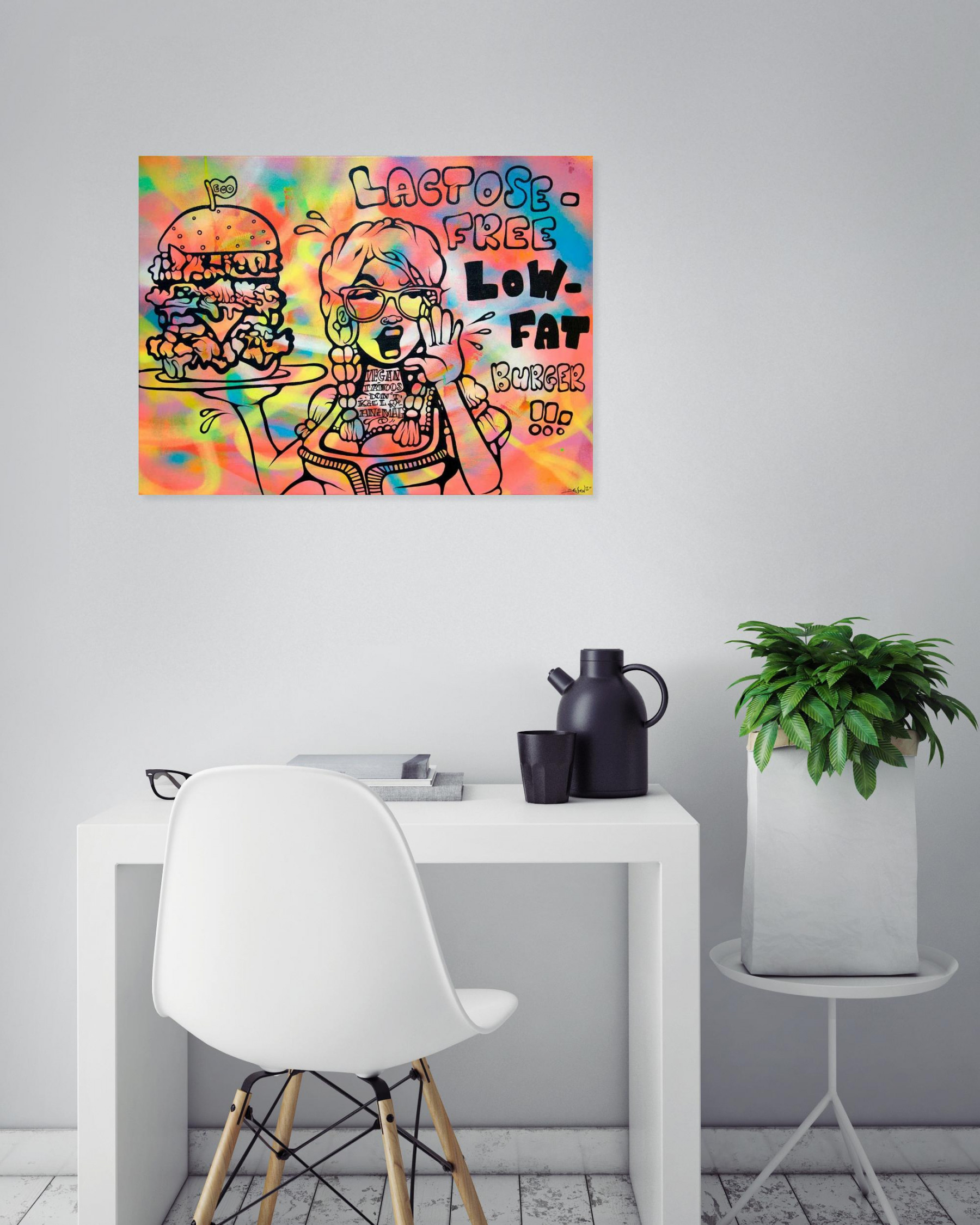Ewen Gur, Trendy burger, peinture - Galerie de vente et d’achat d’art contemporain en ligne Artalistic