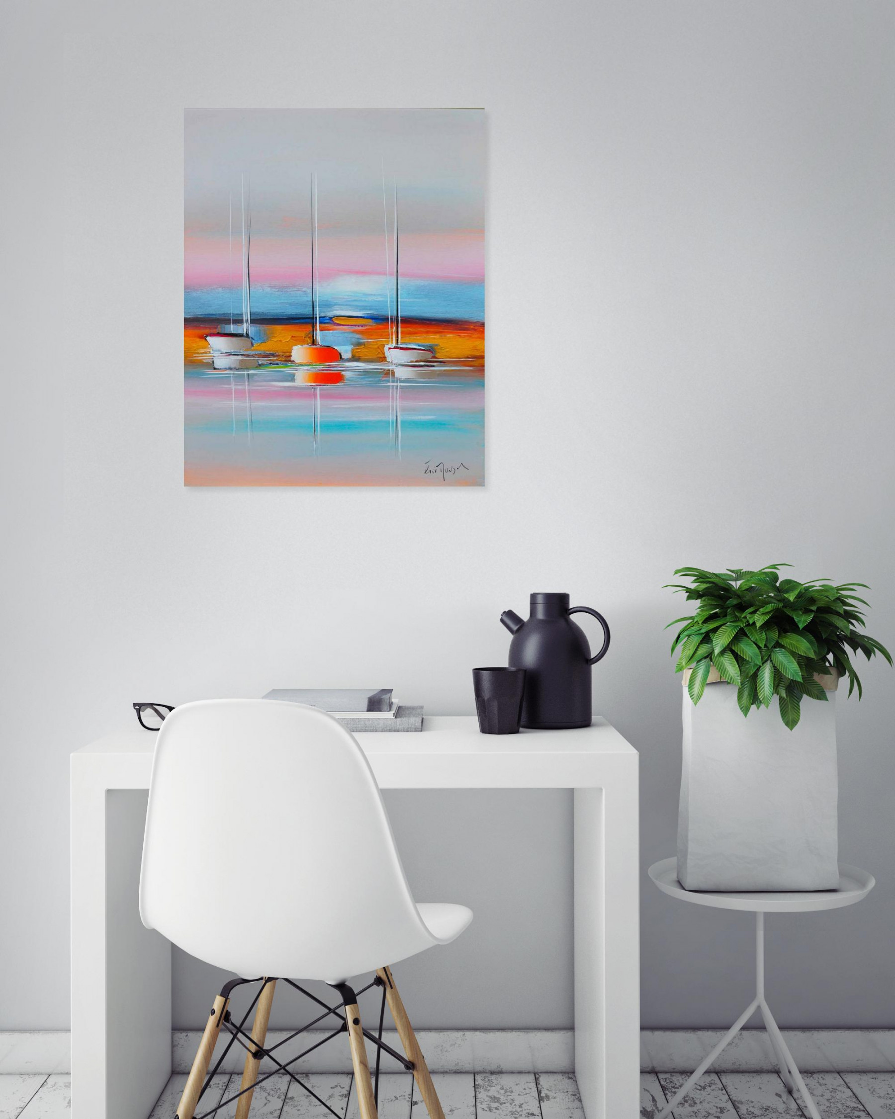 Eric Munsch, Le rivage d'or, peinture - Galerie de vente et d’achat d’art contemporain en ligne Artalistic