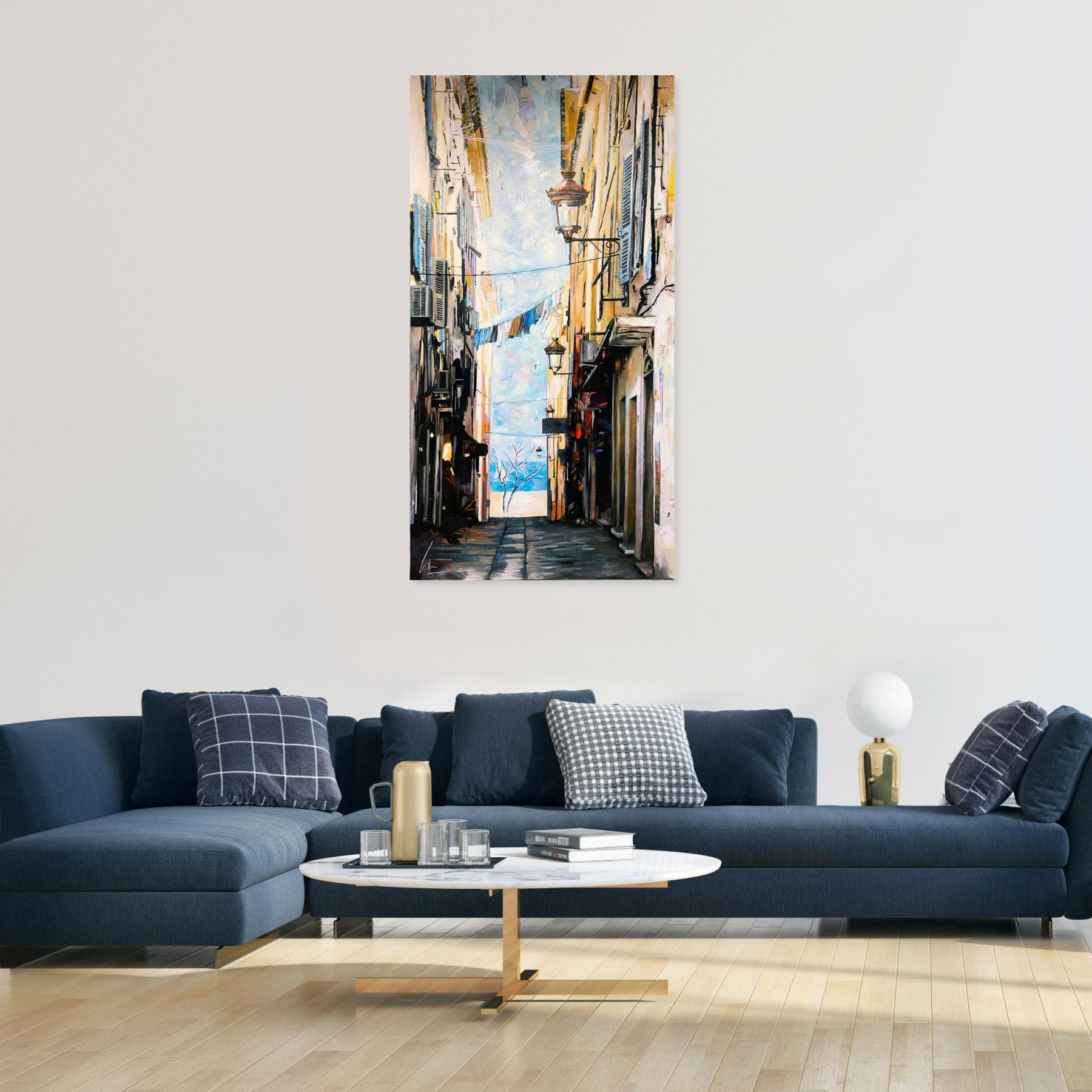 Nathalie Lemaître, Le passage de Bastia, peinture - Galerie de vente et d’achat d’art contemporain en ligne Artalistic