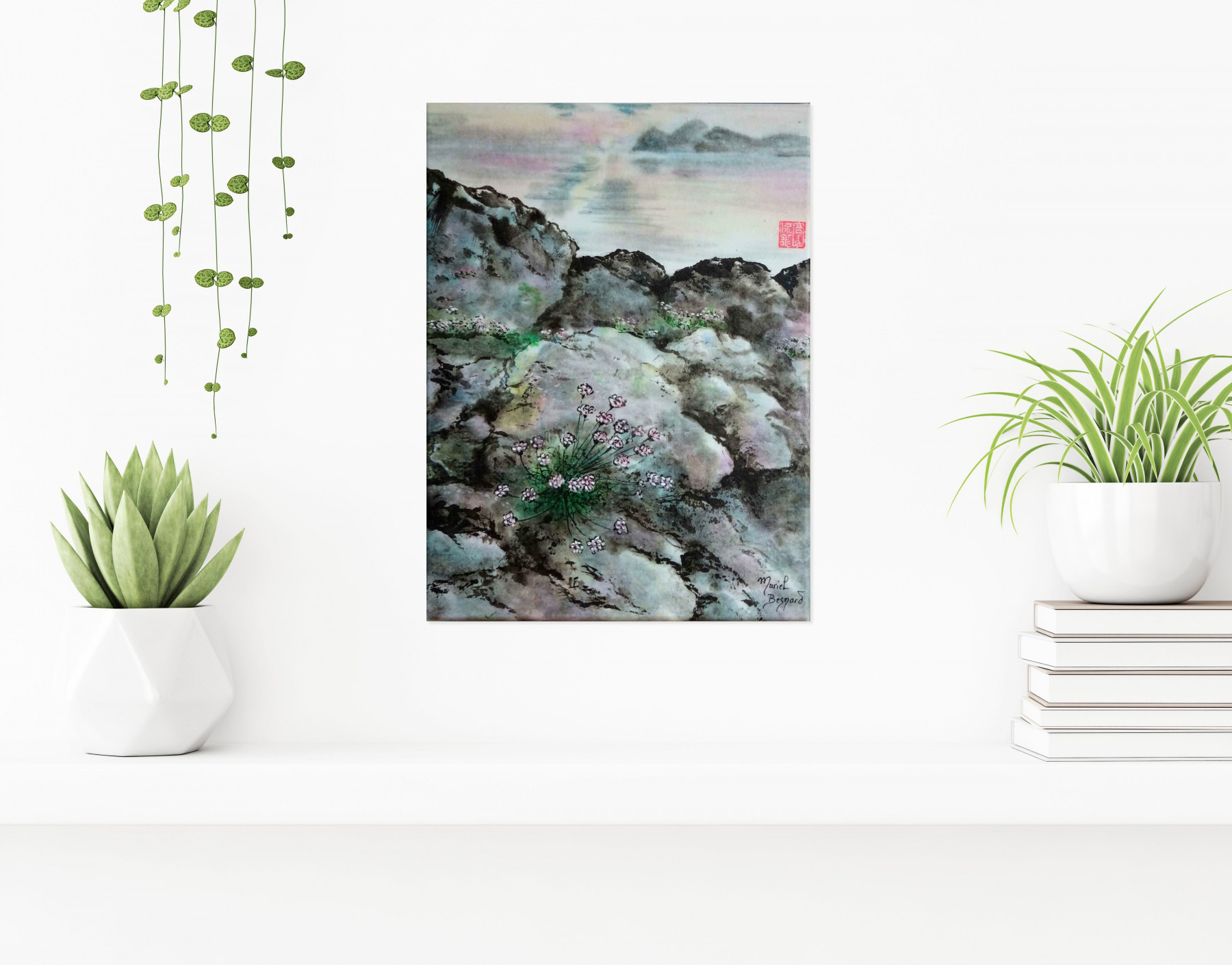Muriel Besnard, aube rocailleuse, peinture - Galerie de vente et d’achat d’art contemporain en ligne Artalistic