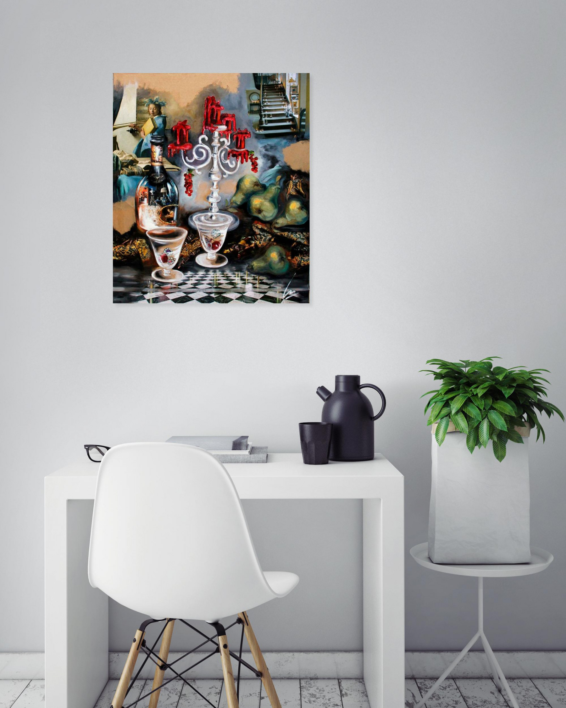 Nathalie Lemaître, D'or et d'argent, peinture - Galerie de vente et d’achat d’art contemporain en ligne Artalistic
