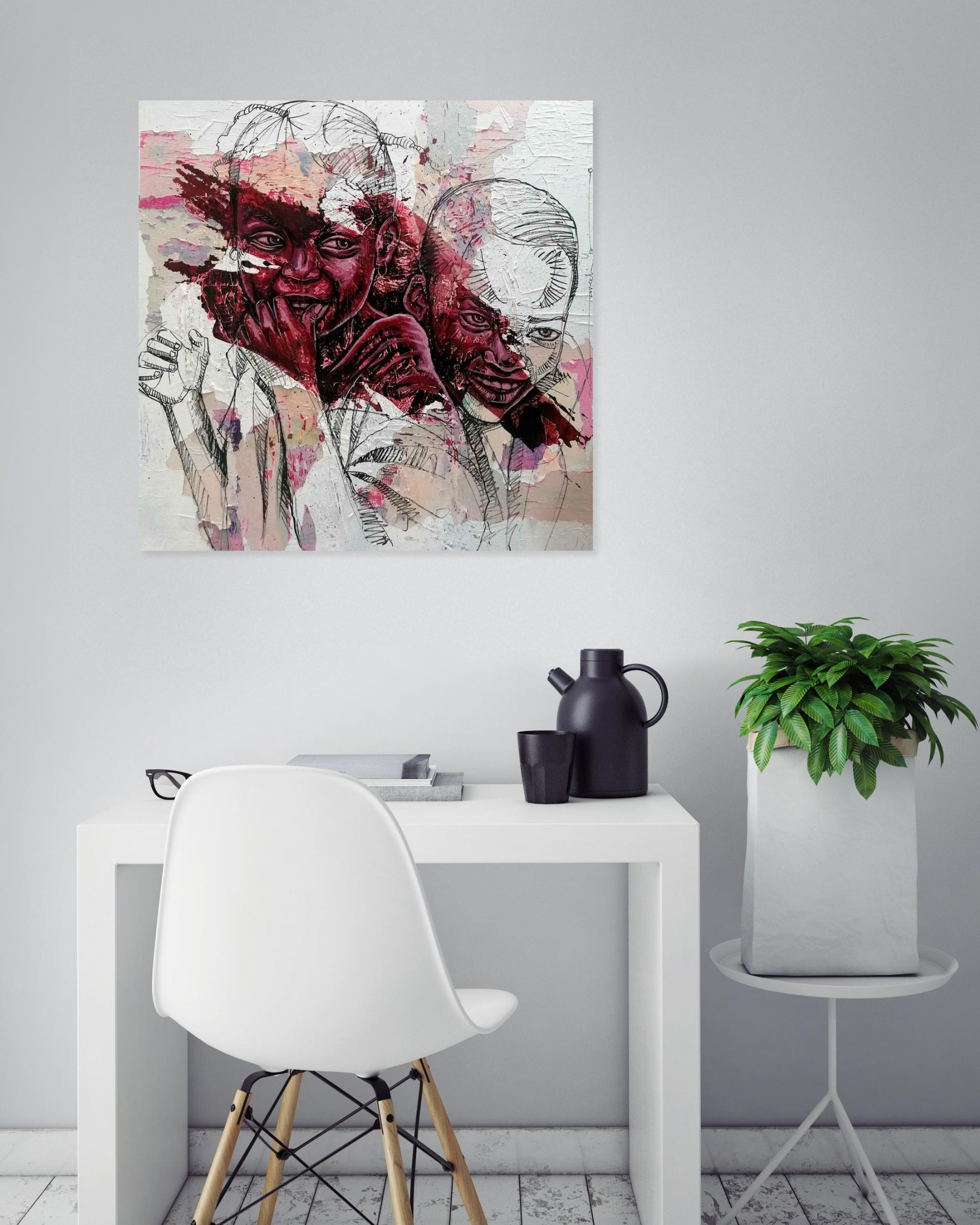 Marcelin Yao, Fragment 2, peinture - Galerie de vente et d’achat d’art contemporain en ligne Artalistic