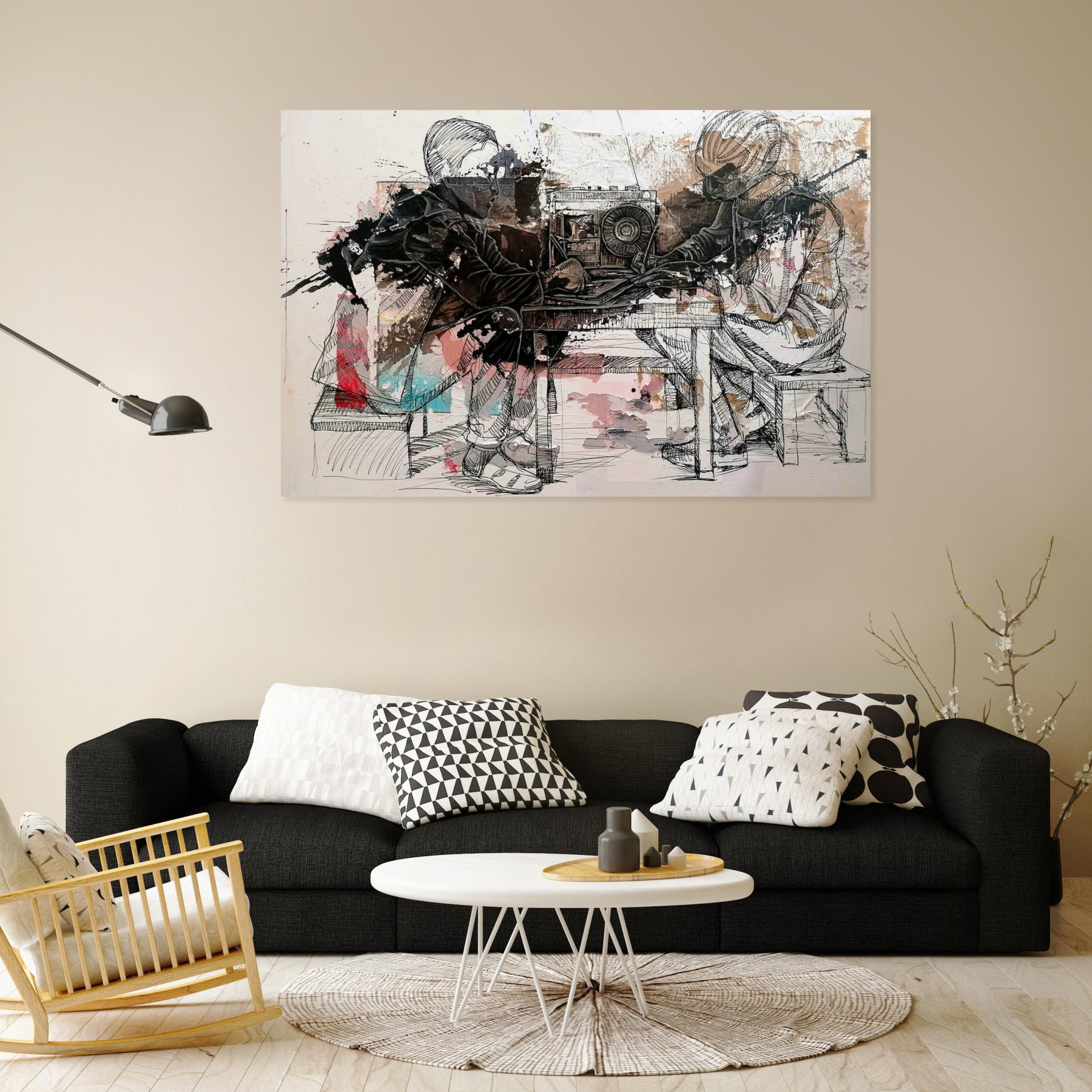 Marcelin Yao, L'heure du devoir, peinture - Galerie de vente et d’achat d’art contemporain en ligne Artalistic