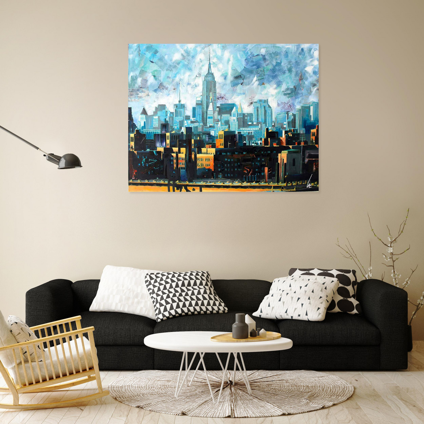 Nathalie Lemaitre, Manhattan-Brooklyn, peinture - Galerie de vente et d’achat d’art contemporain en ligne Artalistic