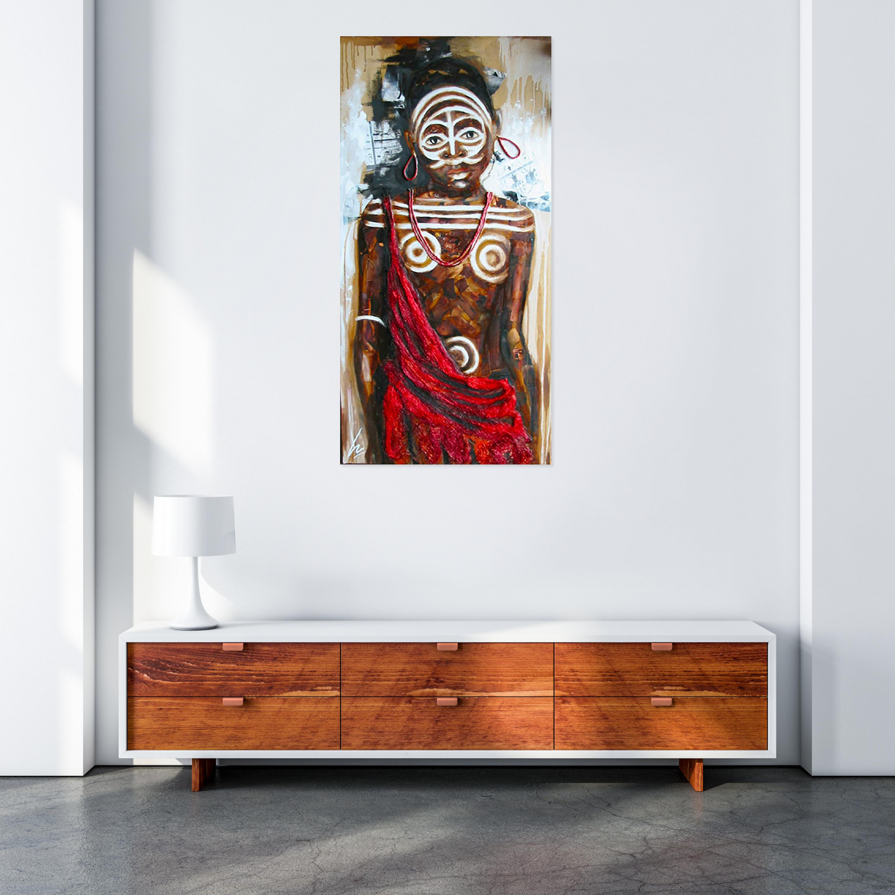 Nathalie Lemaitre, La femme ciblée, peinture - Galerie de vente et d’achat d’art contemporain en ligne Artalistic