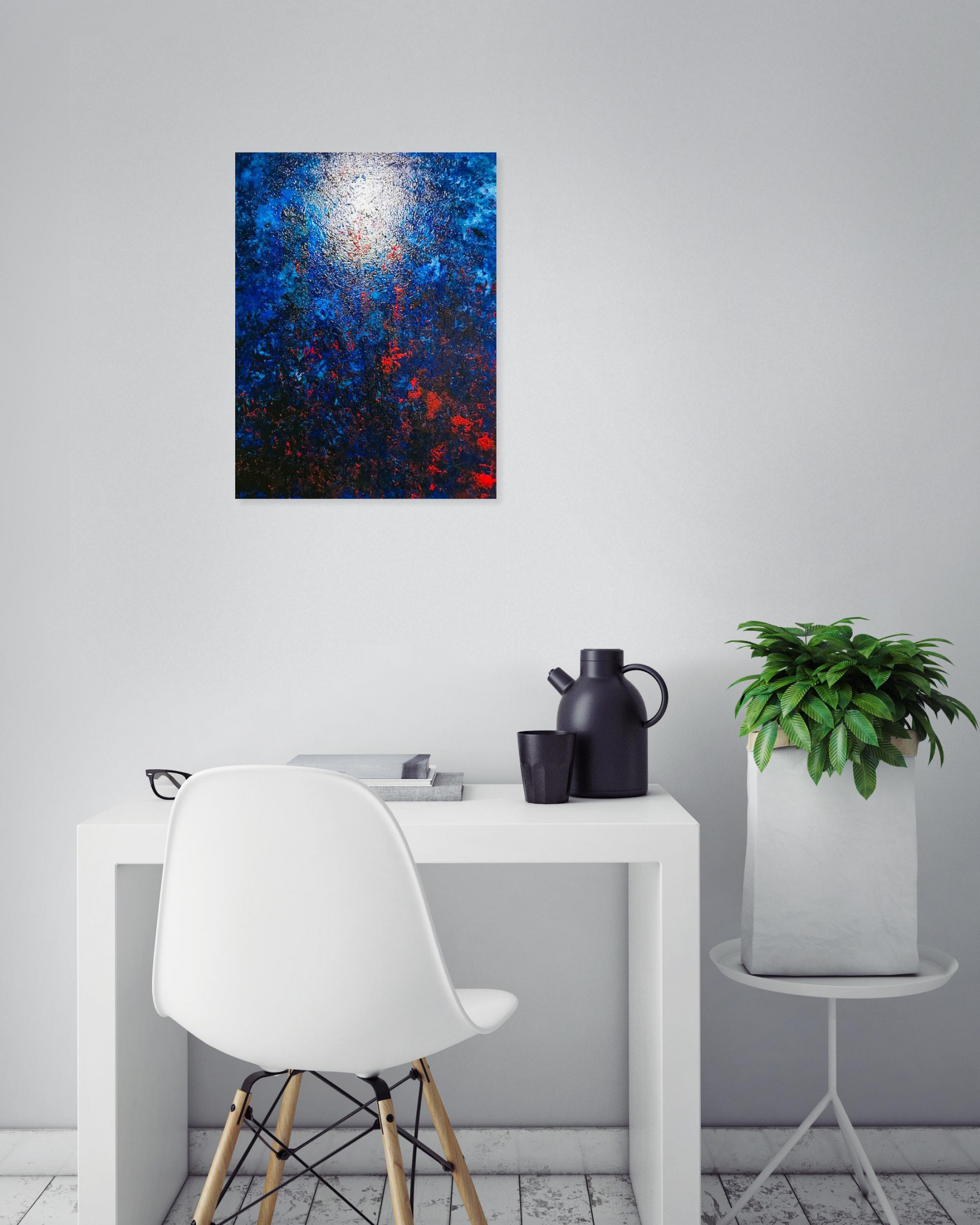 Ronan Martin, Moten lava hotting the sea, painting - Artalistic online contemporary art buying and selling gallery