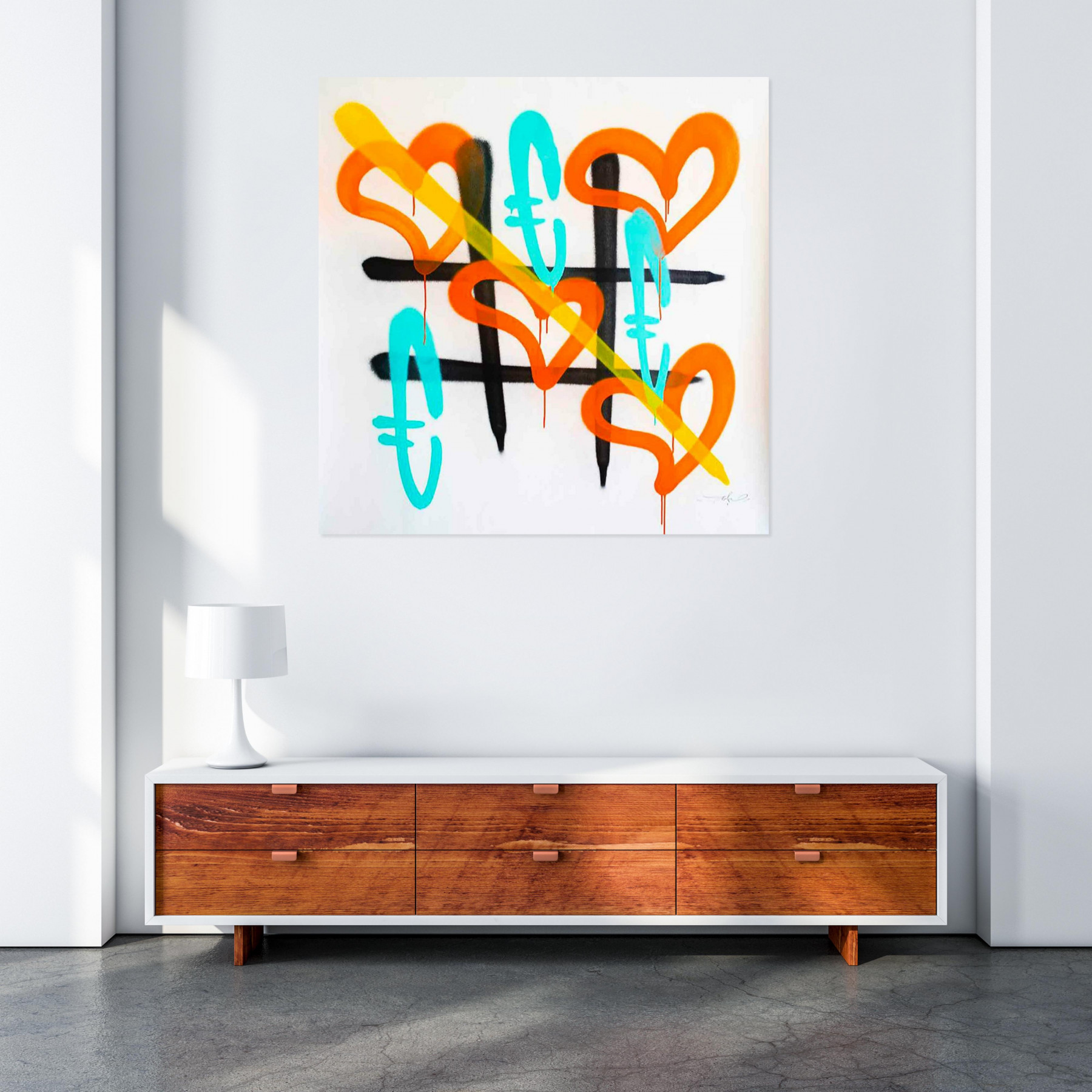 Ram, Love always wins 80's glow, peinture - Galerie de vente et d’achat d’art contemporain en ligne Artalistic