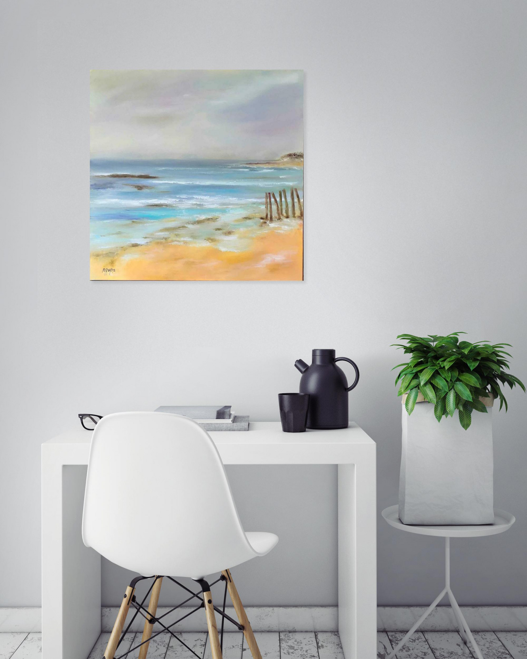 Martine Grégoire, Marée basse à Oléron, peinture - Galerie de vente et d’achat d’art contemporain en ligne Artalistic