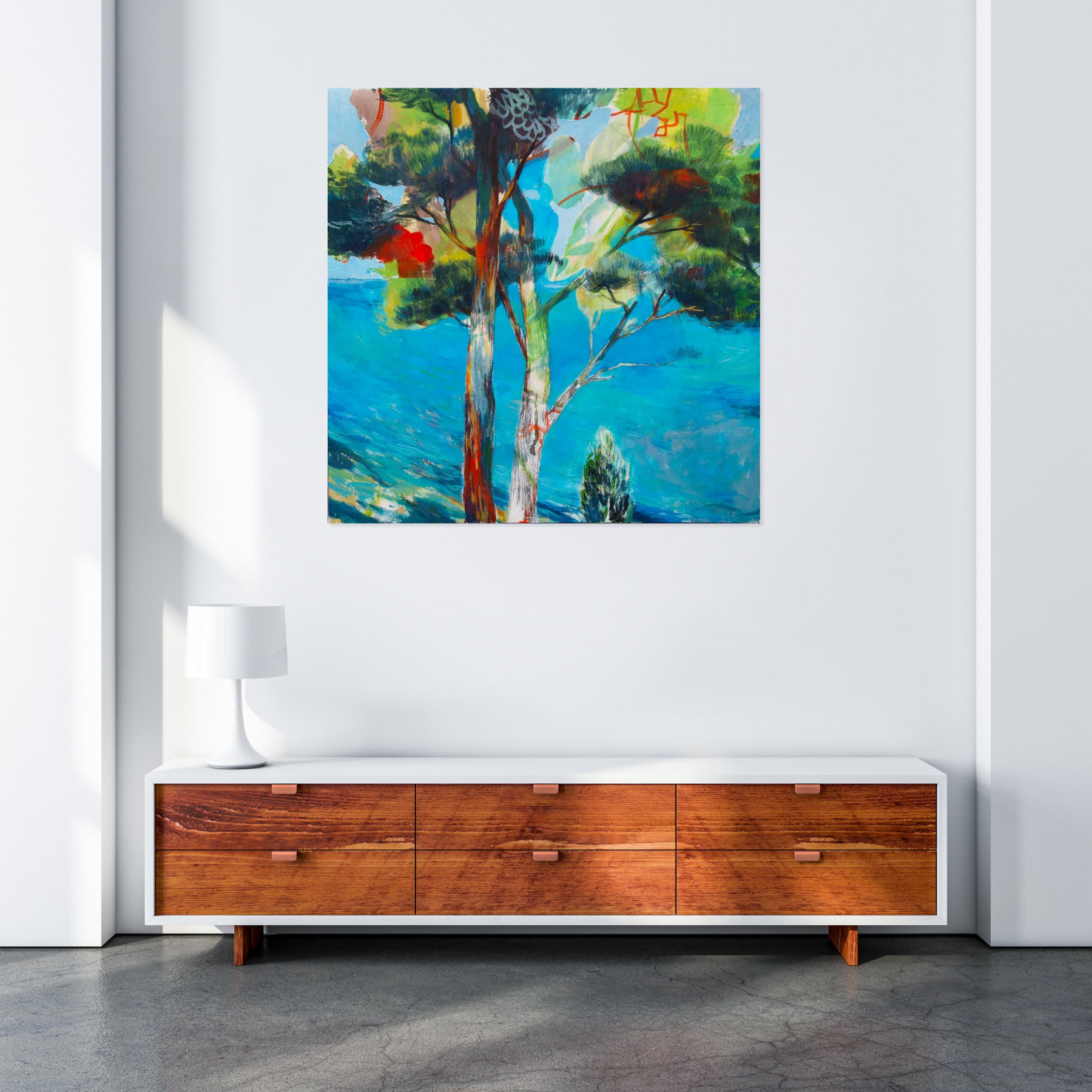 Yan Vita, Les 2 pins, peinture - Galerie de vente et d’achat d’art contemporain en ligne Artalistic