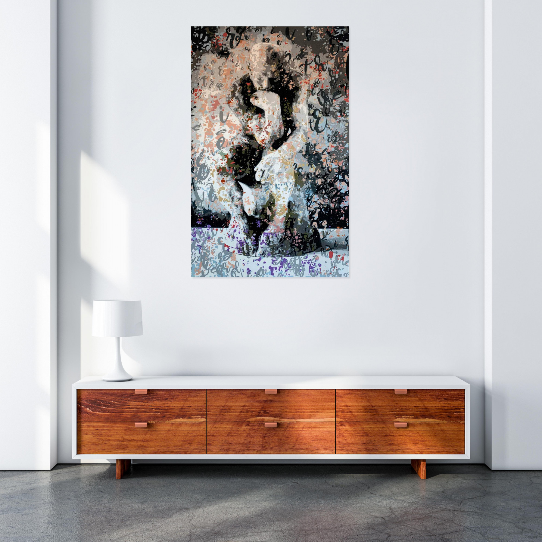 Lucie Lith, Le penseur, hommage à Rodin, peinture - Galerie de vente et d’achat d’art contemporain en ligne Artalistic