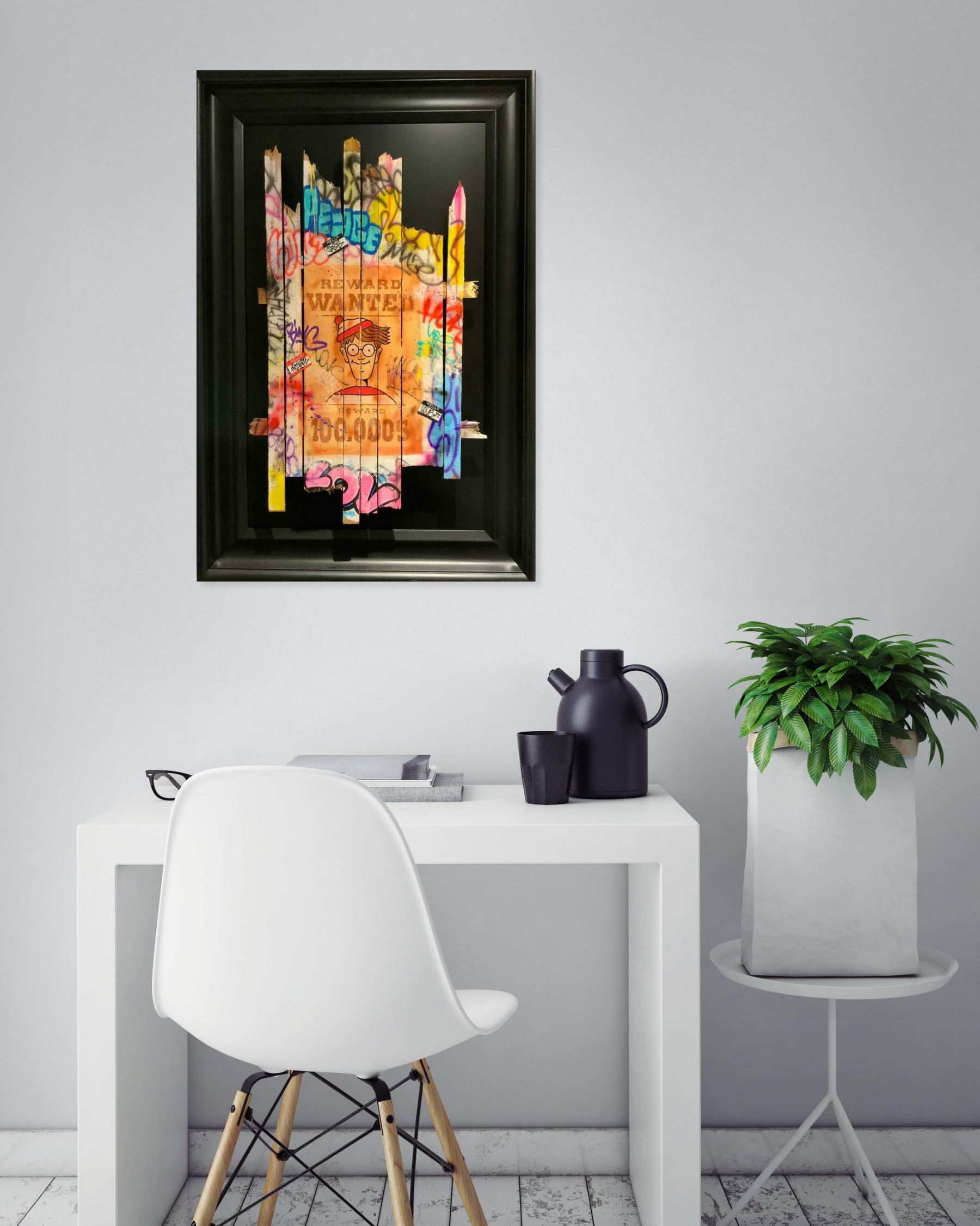 Onemizer, Wanted Charlie, peinture - Galerie de vente et d’achat d’art contemporain en ligne Artalistic