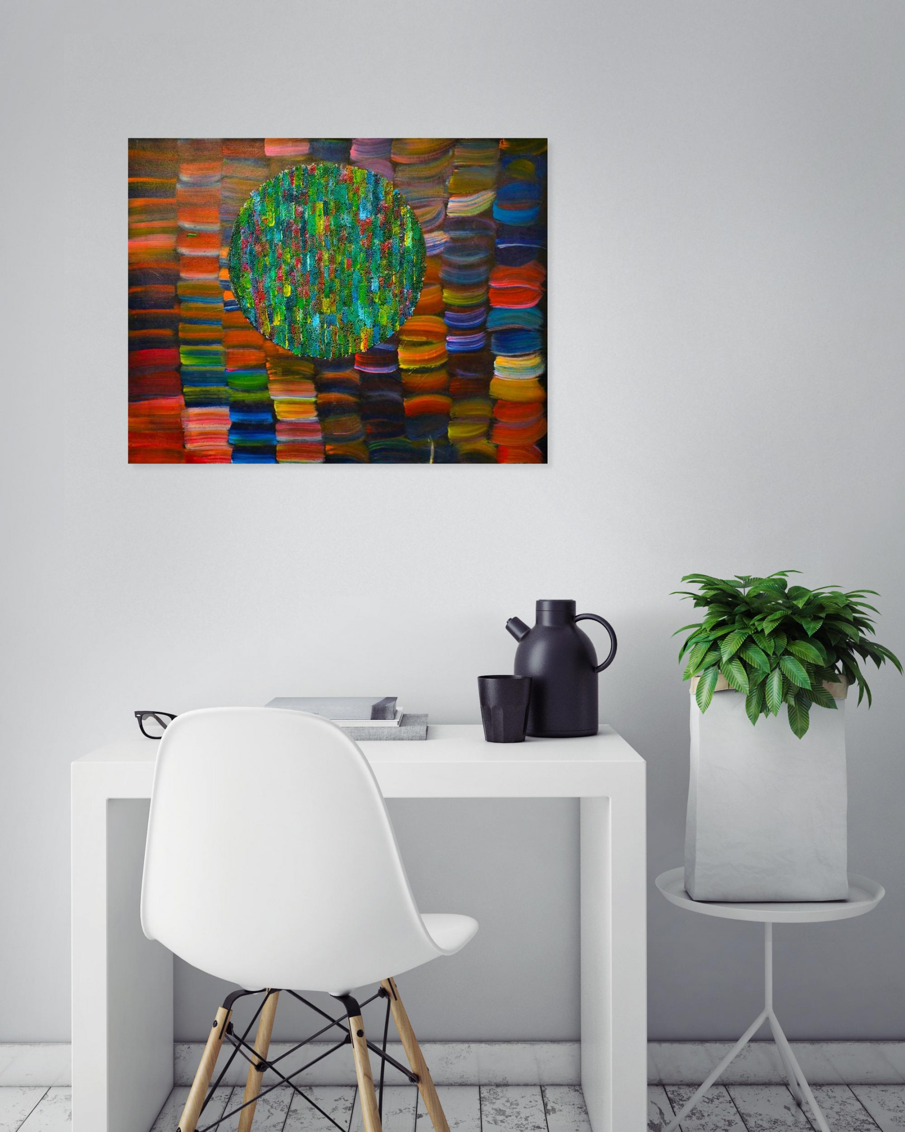 Chambriard, Soleil vert, peinture - Galerie de vente et d’achat d’art contemporain en ligne Artalistic