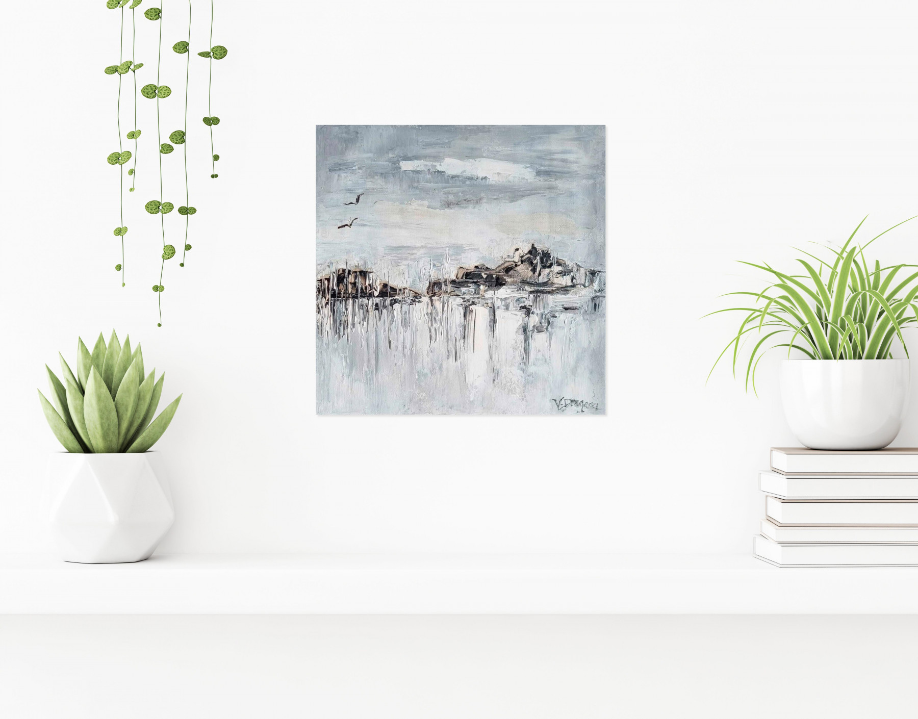 Valérie Dragacci, La corse en noir et blanc, peinture - Galerie de vente et d’achat d’art contemporain en ligne Artalistic
