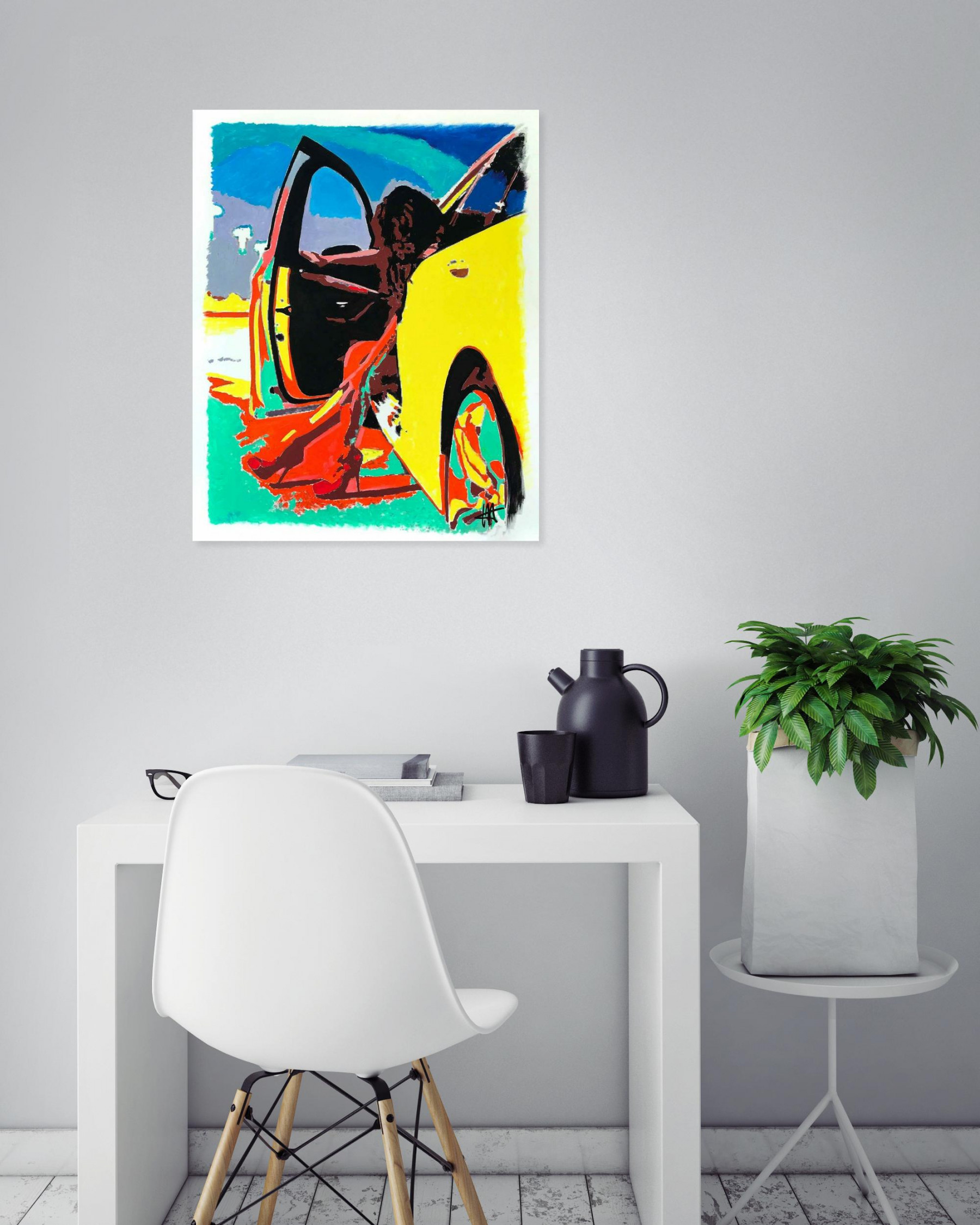 Jean-Jacques Venturini, Cabriolet, peinture - Galerie de vente et d’achat d’art contemporain en ligne Artalistic