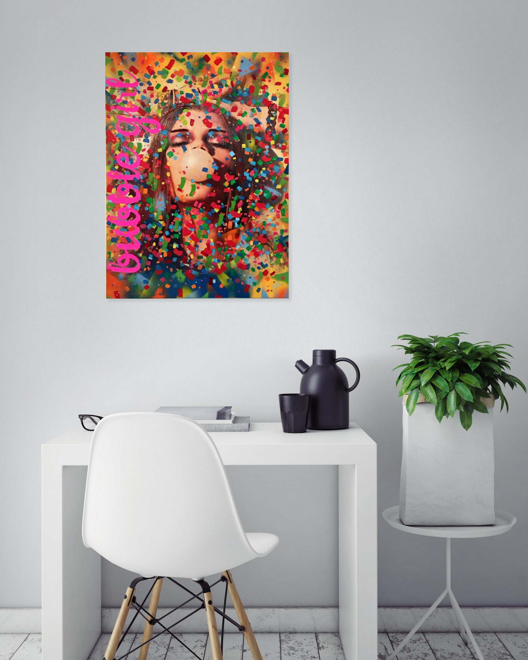 Fa2b, Bubble girl, peinture - Galerie de vente et d’achat d’art contemporain en ligne Artalistic