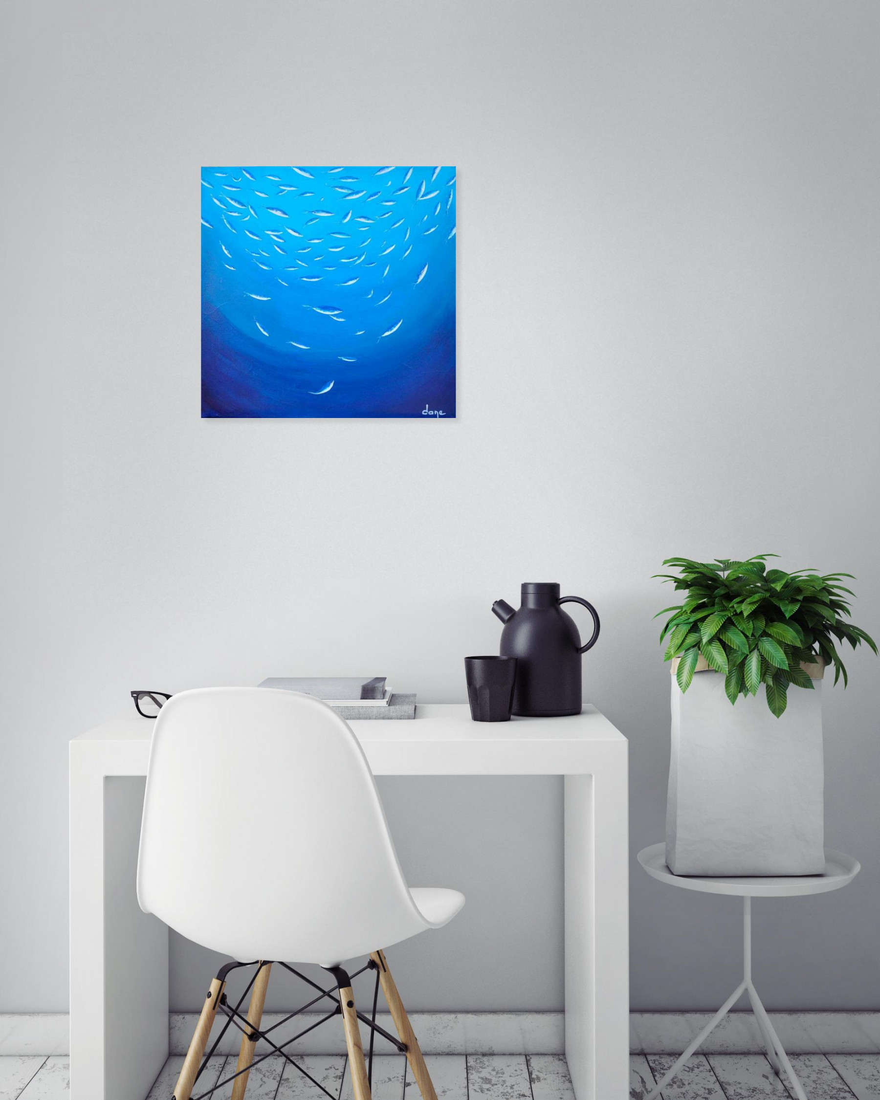 Dany Soyer, Les sardines, peinture - Galerie de vente et d’achat d’art contemporain en ligne Artalistic