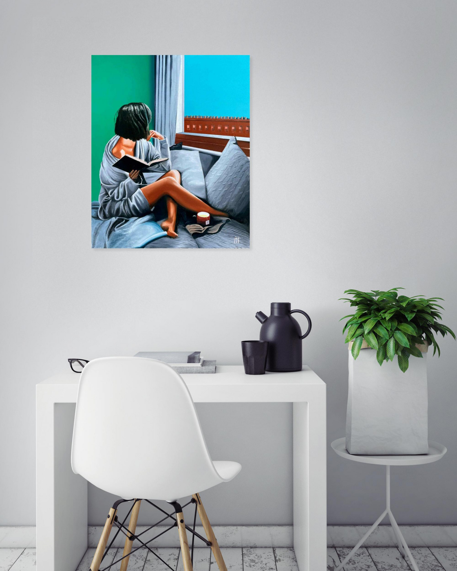 Jean-Jacques Venturini, La liseuse 3, peinture - Galerie de vente et d’achat d’art contemporain en ligne Artalistic