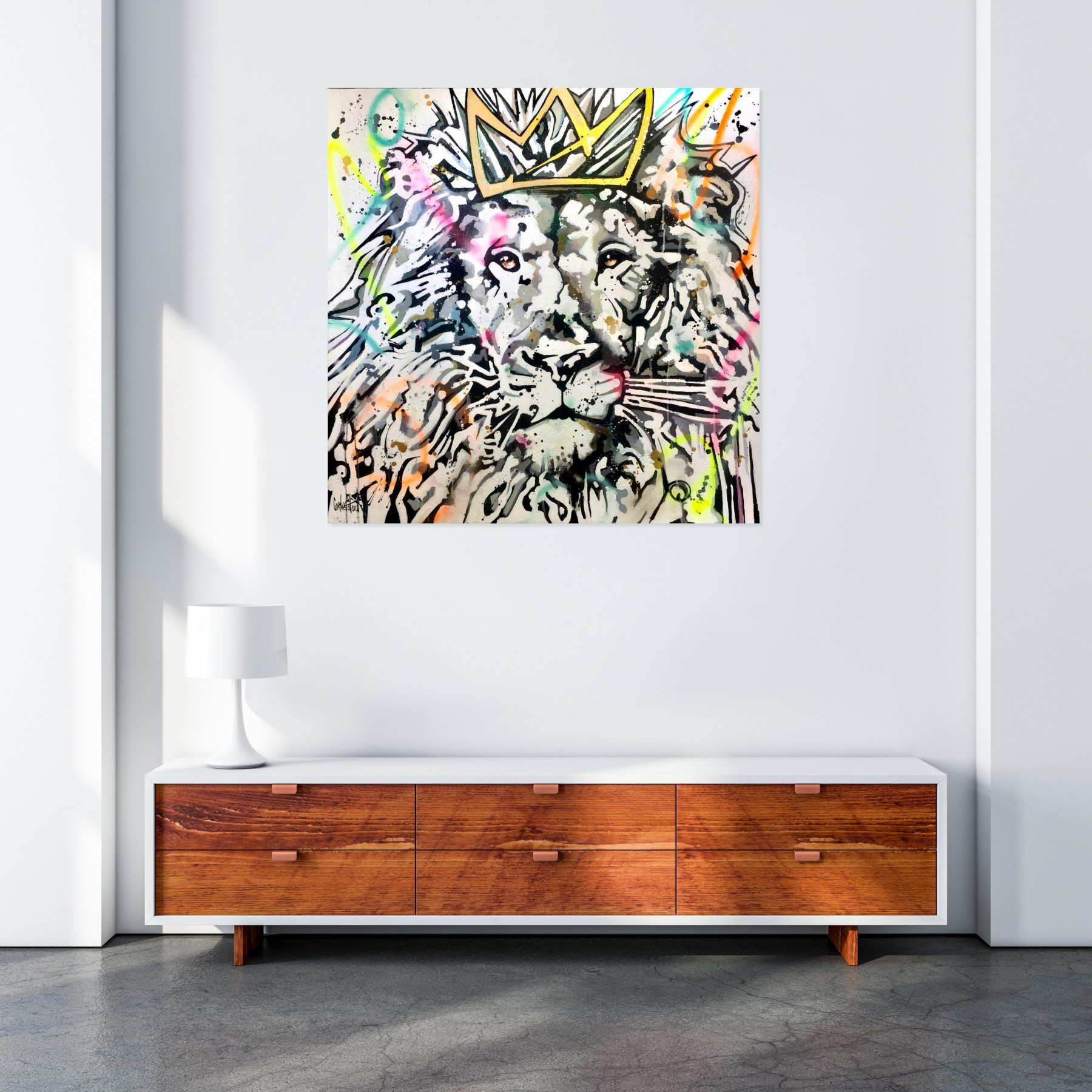 Patrick Cornée, Lion king graffiti, peinture - Galerie de vente et d’achat d’art contemporain en ligne Artalistic