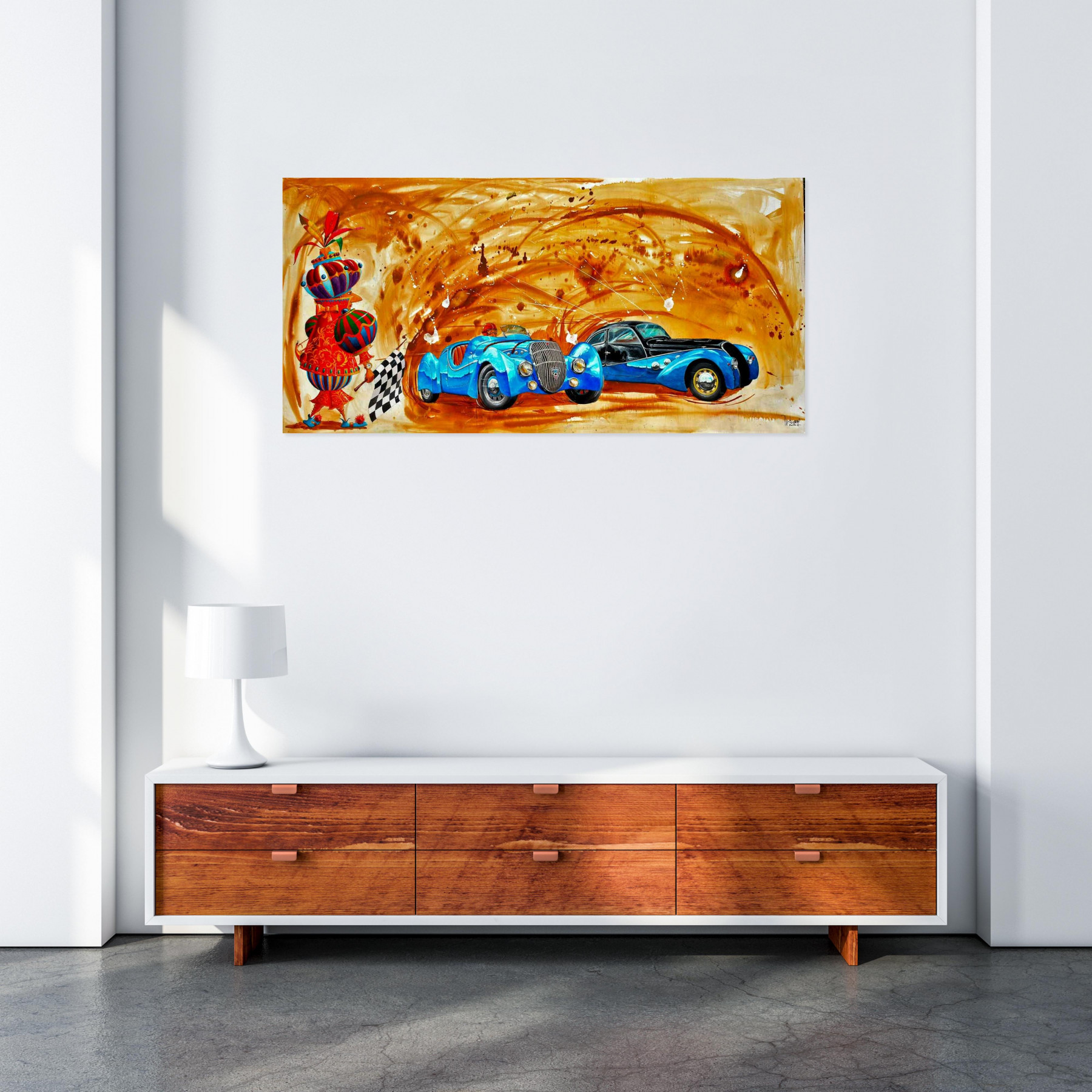 Michel Michaux, L'arrivée, peinture - Galerie de vente et d’achat d’art contemporain en ligne Artalistic
