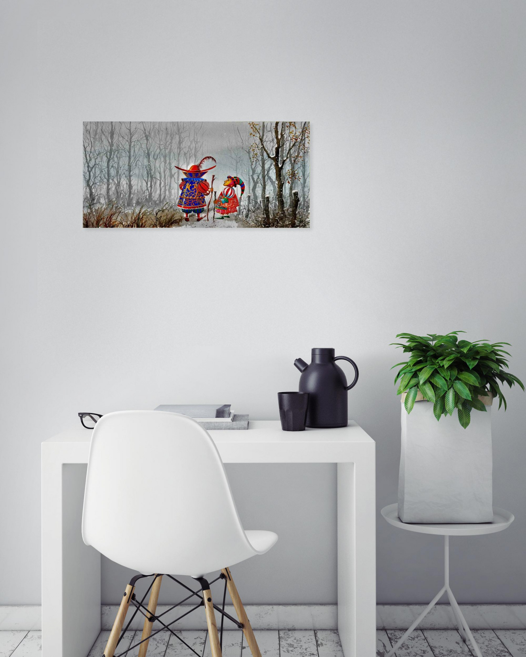 Michel Michaux, promenade hivernale, peinture - Galerie de vente et d’achat d’art contemporain en ligne Artalistic