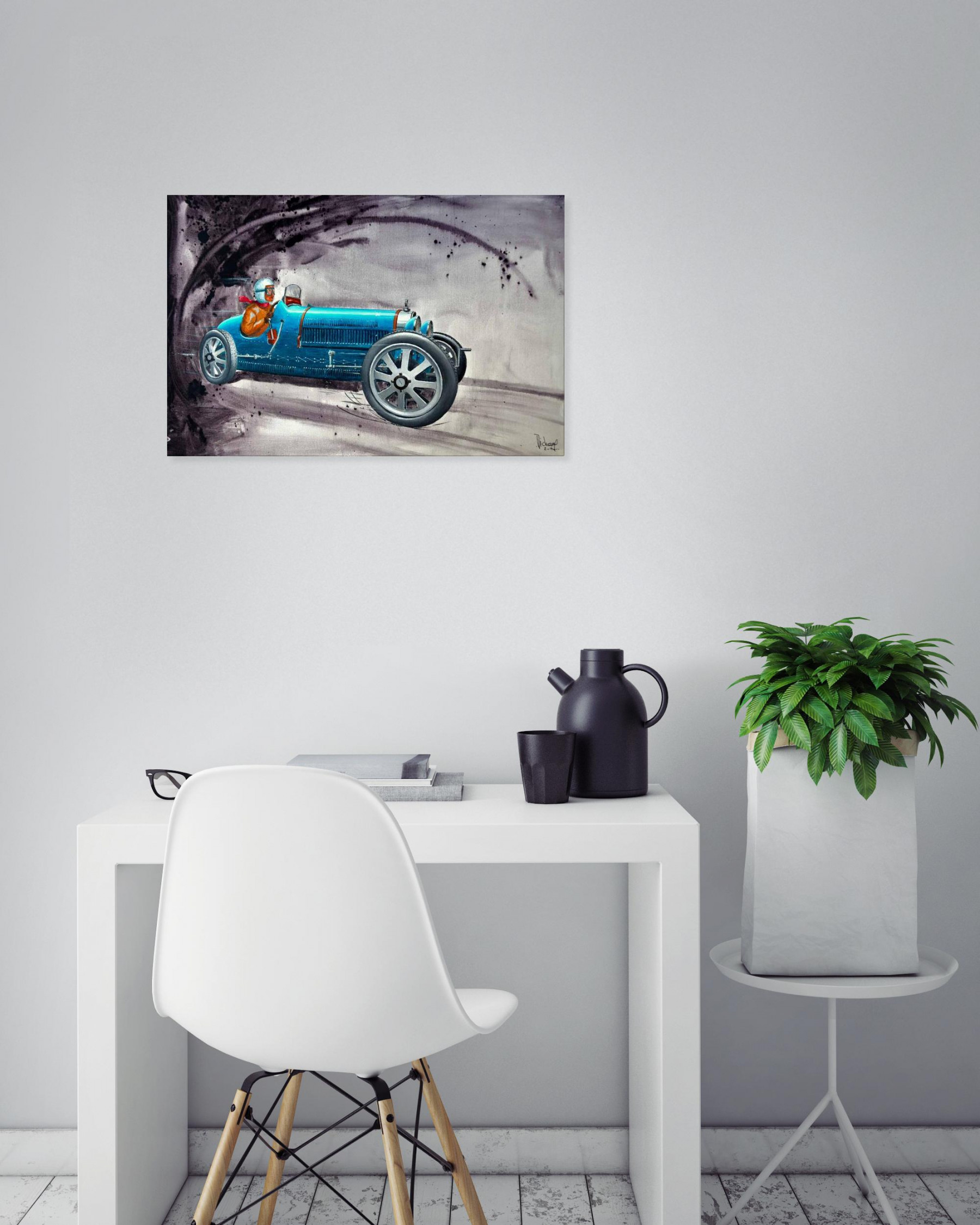 Michel Michaux, Bugatti, peinture - Galerie de vente et d’achat d’art contemporain en ligne Artalistic