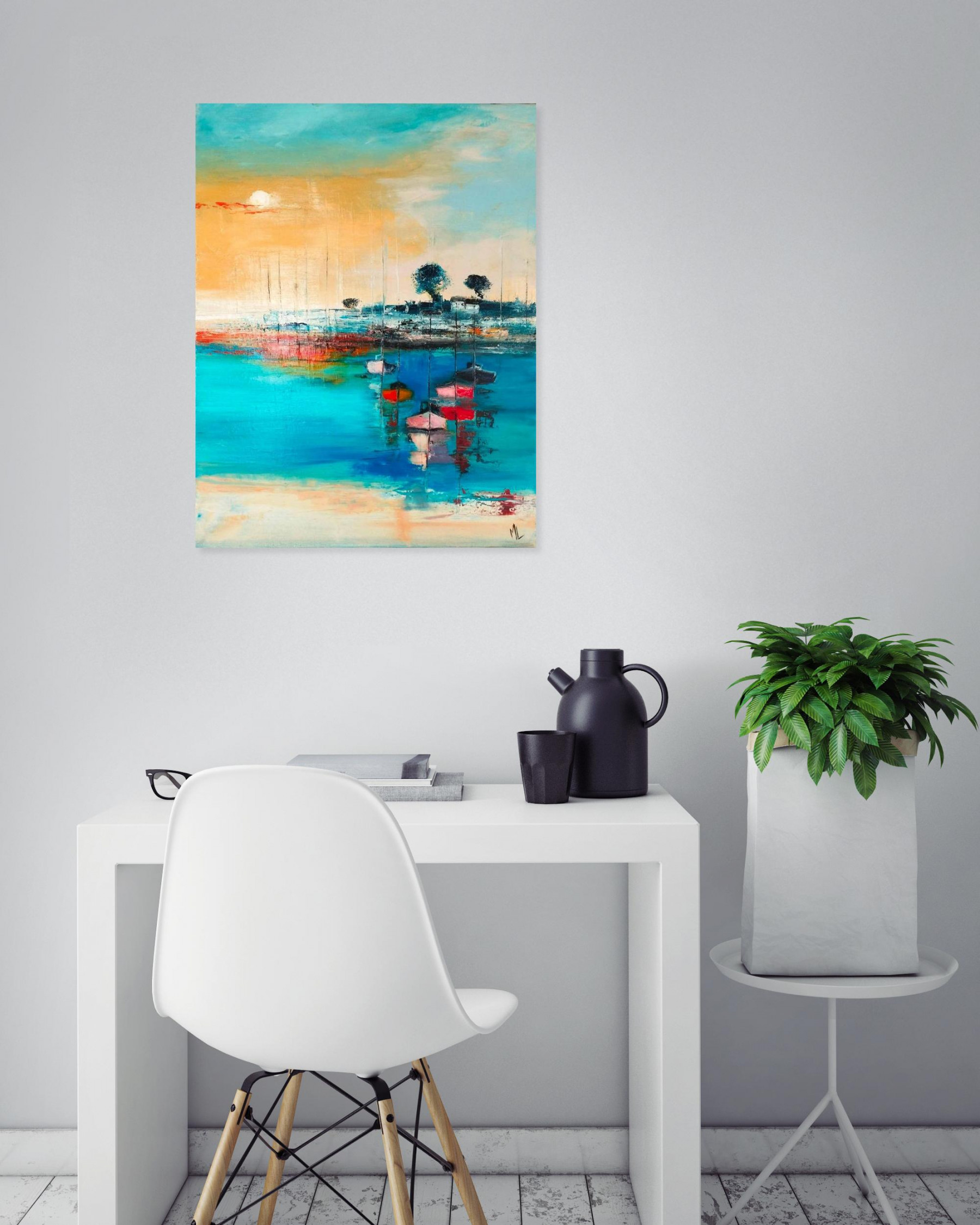 Marie-Line Robert, Bateaux, peinture - Galerie de vente et d’achat d’art contemporain en ligne Artalistic